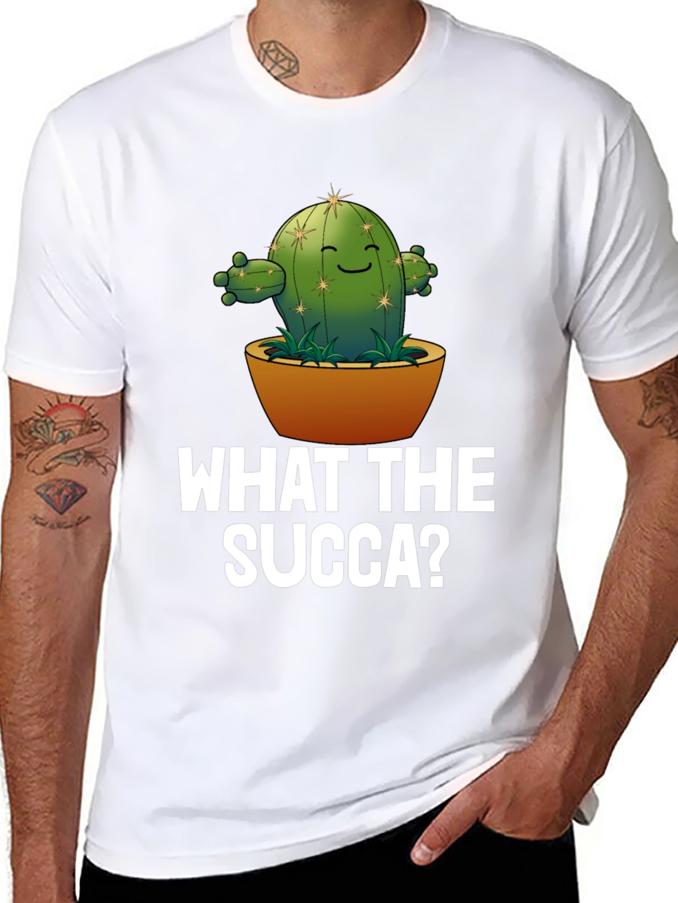 What the Succa? Cactus Humor Graphic T-Shirt