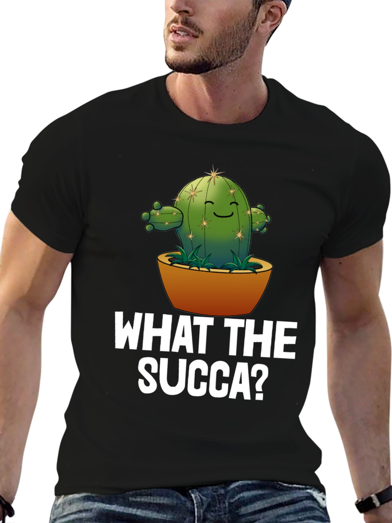 What the Succa? Cactus Humor Graphic T-Shirt