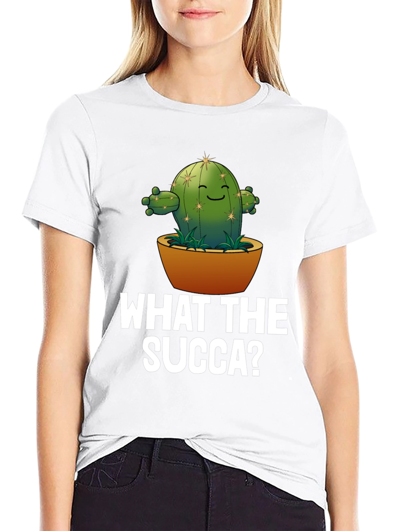 What the Succa? Cactus Humor Graphic T-Shirt