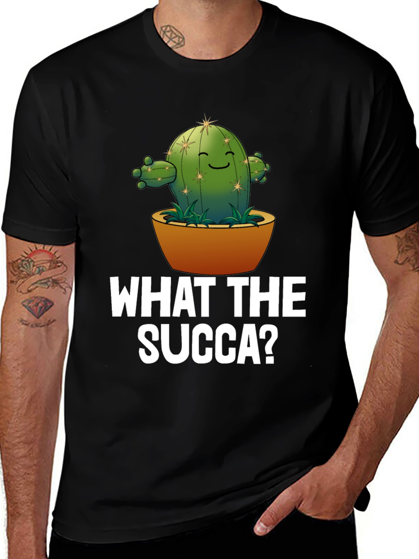 What the Succa? Cactus Humor Graphic T-Shirt