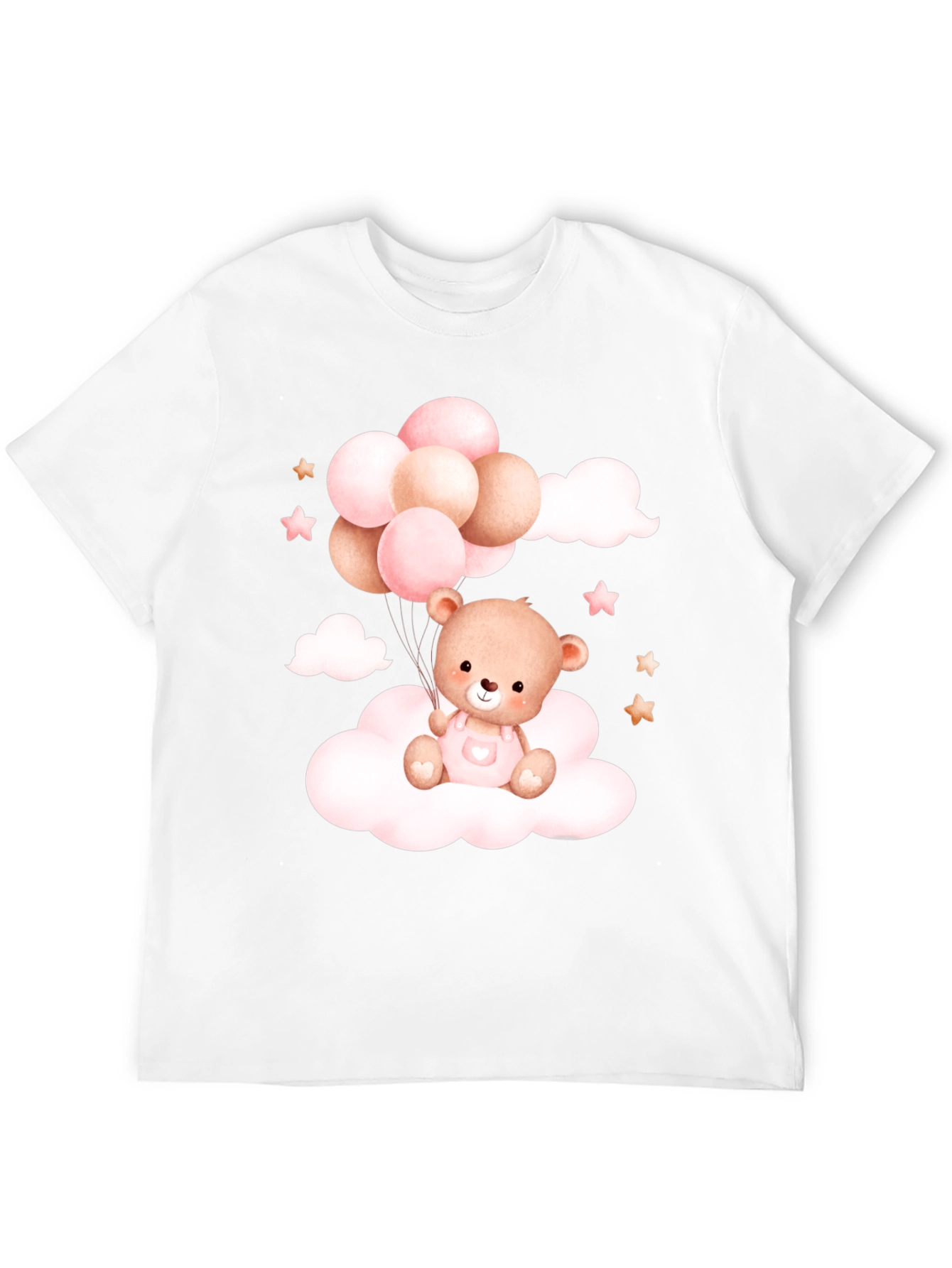 Cute Teddy Bear Balloons Black Tee