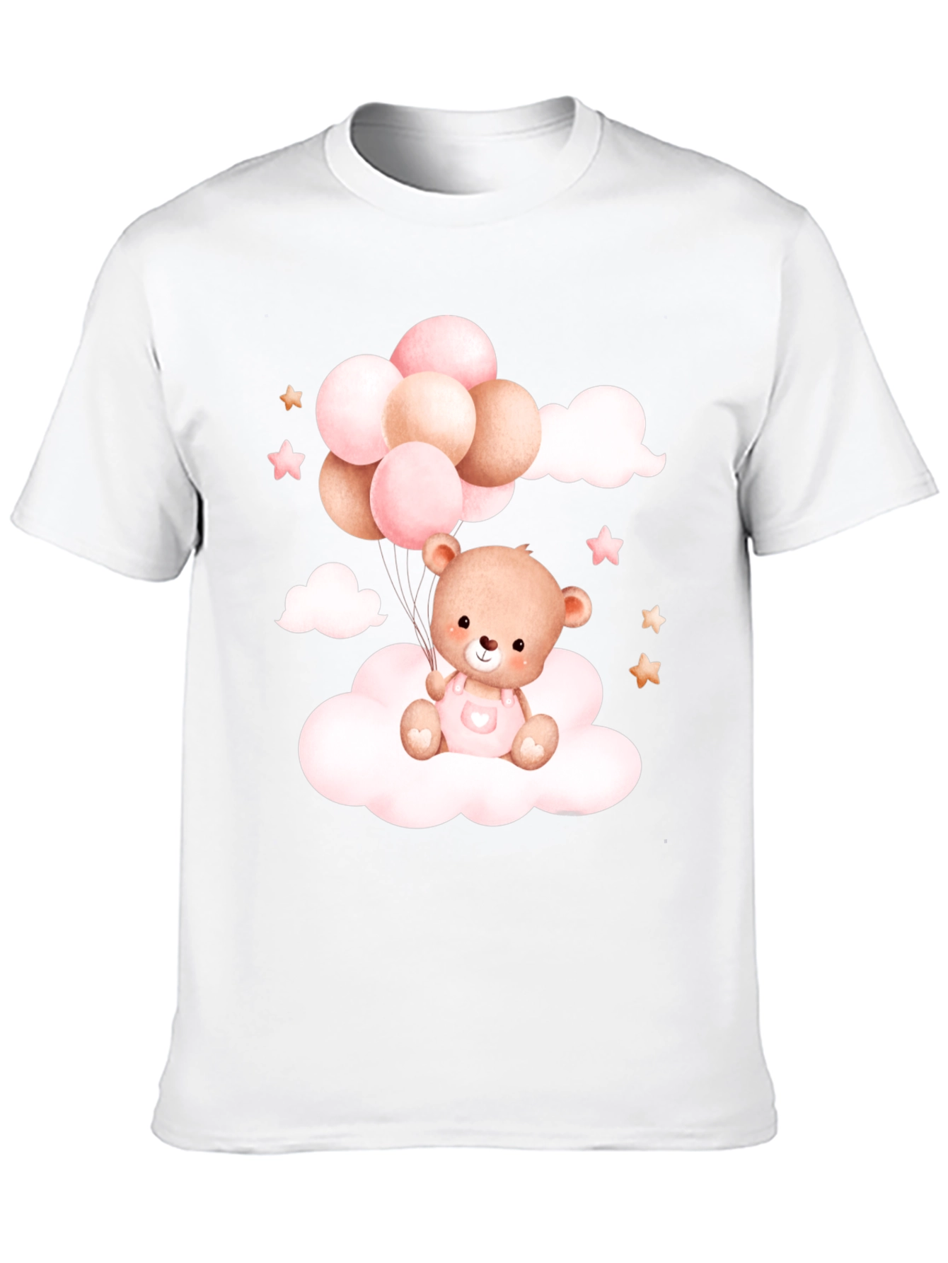 Cute Teddy Bear Balloons Black Tee