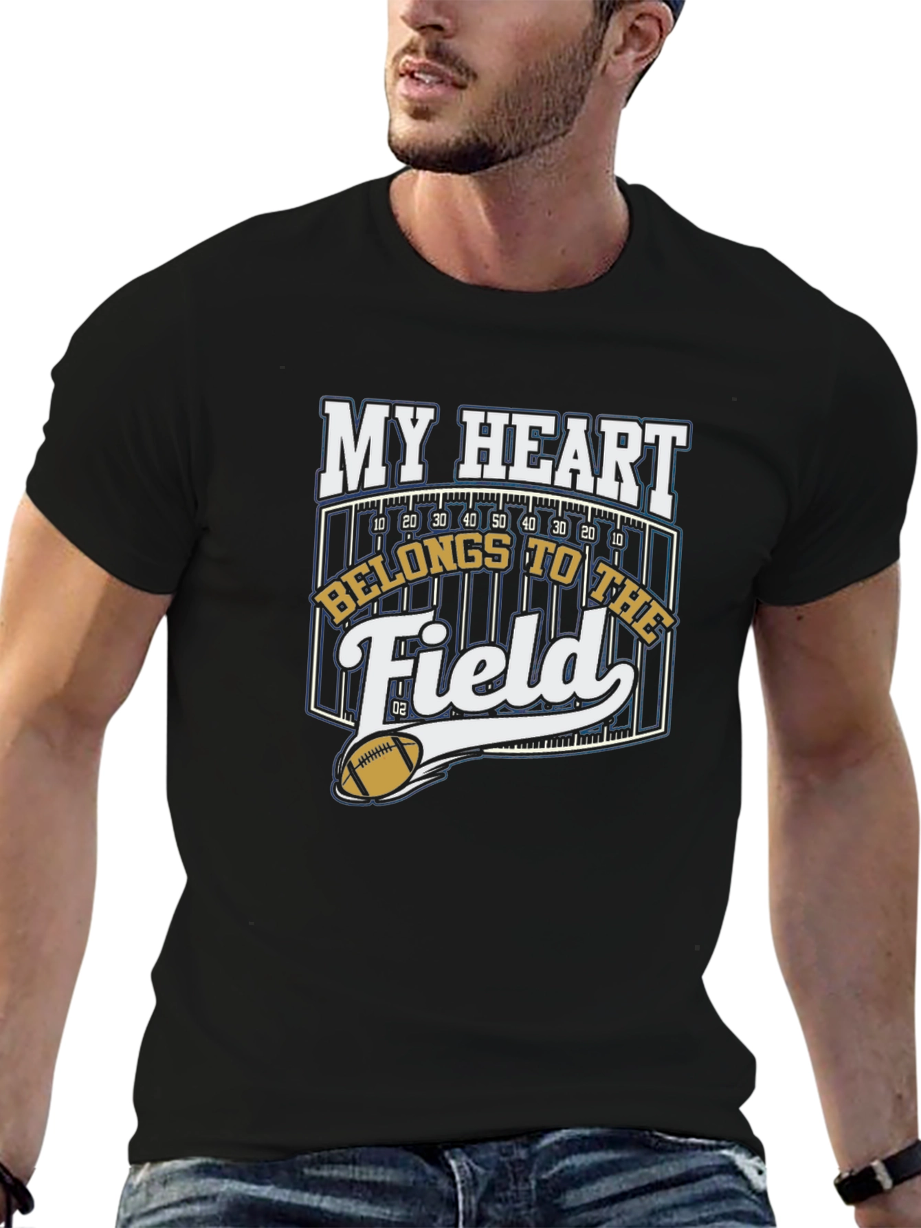 My Heart Belongs To The Field Black T-Shirt