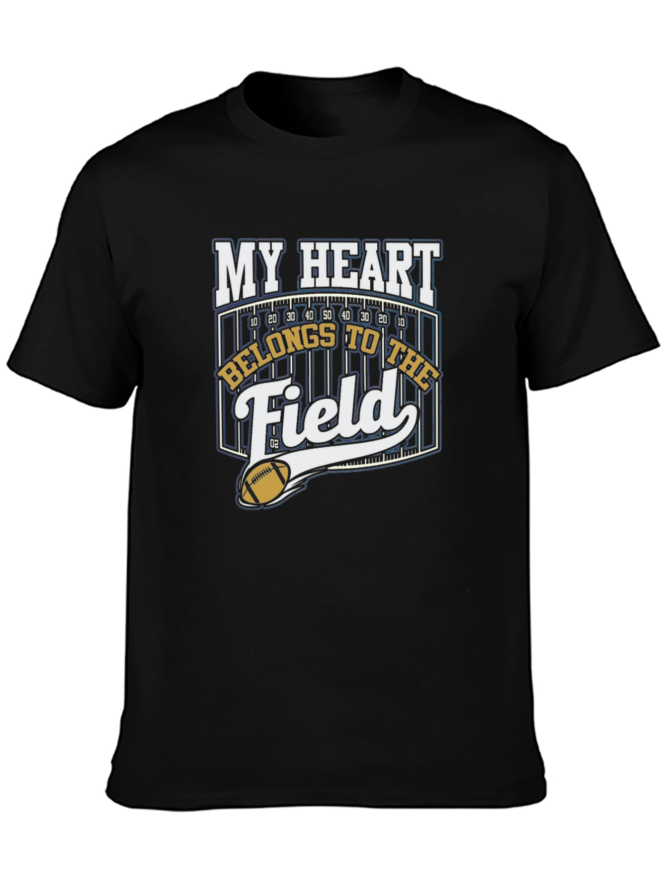 My Heart Belongs To The Field Black T-Shirt