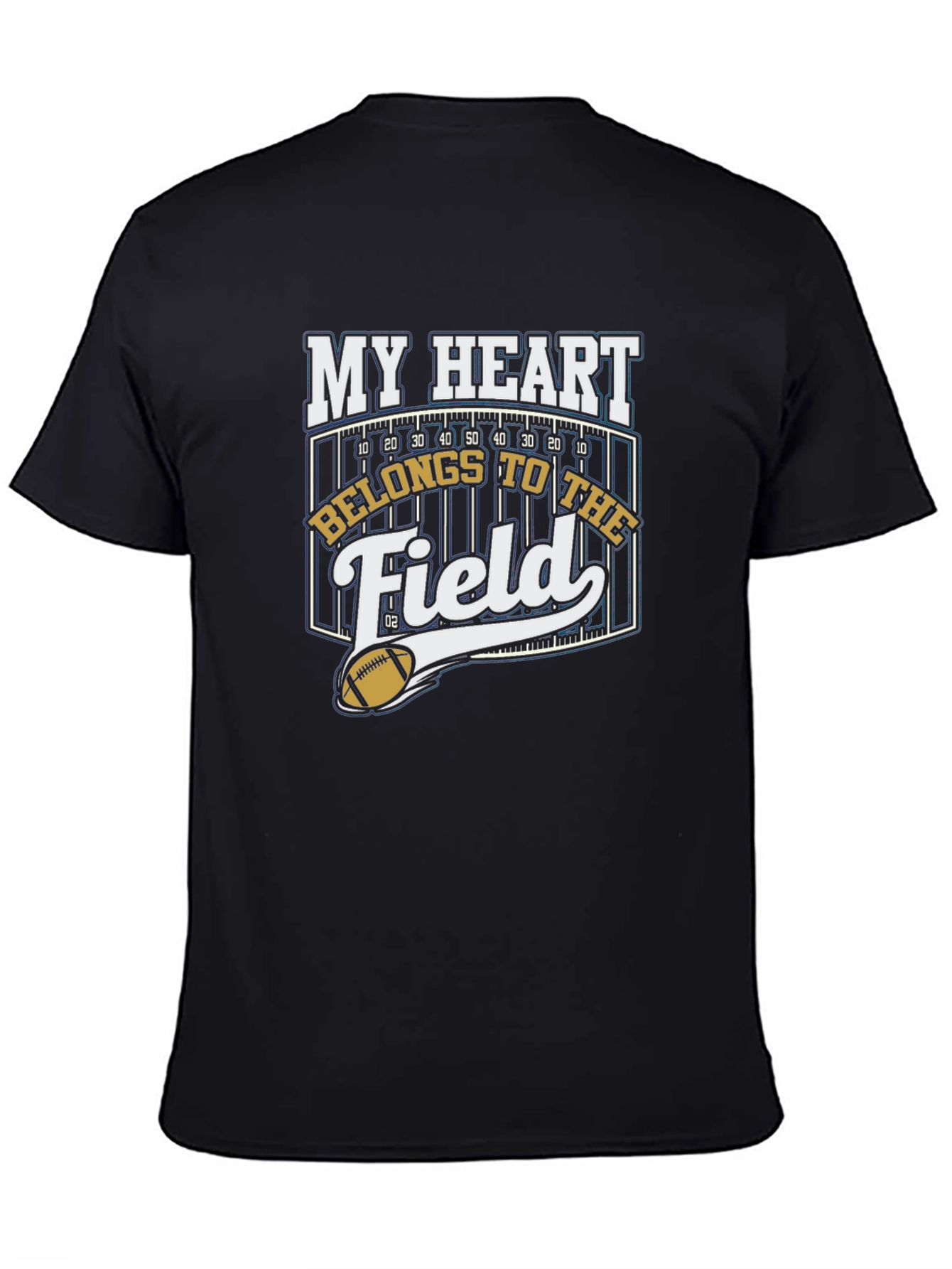 My Heart Belongs To The Field Black T-Shirt