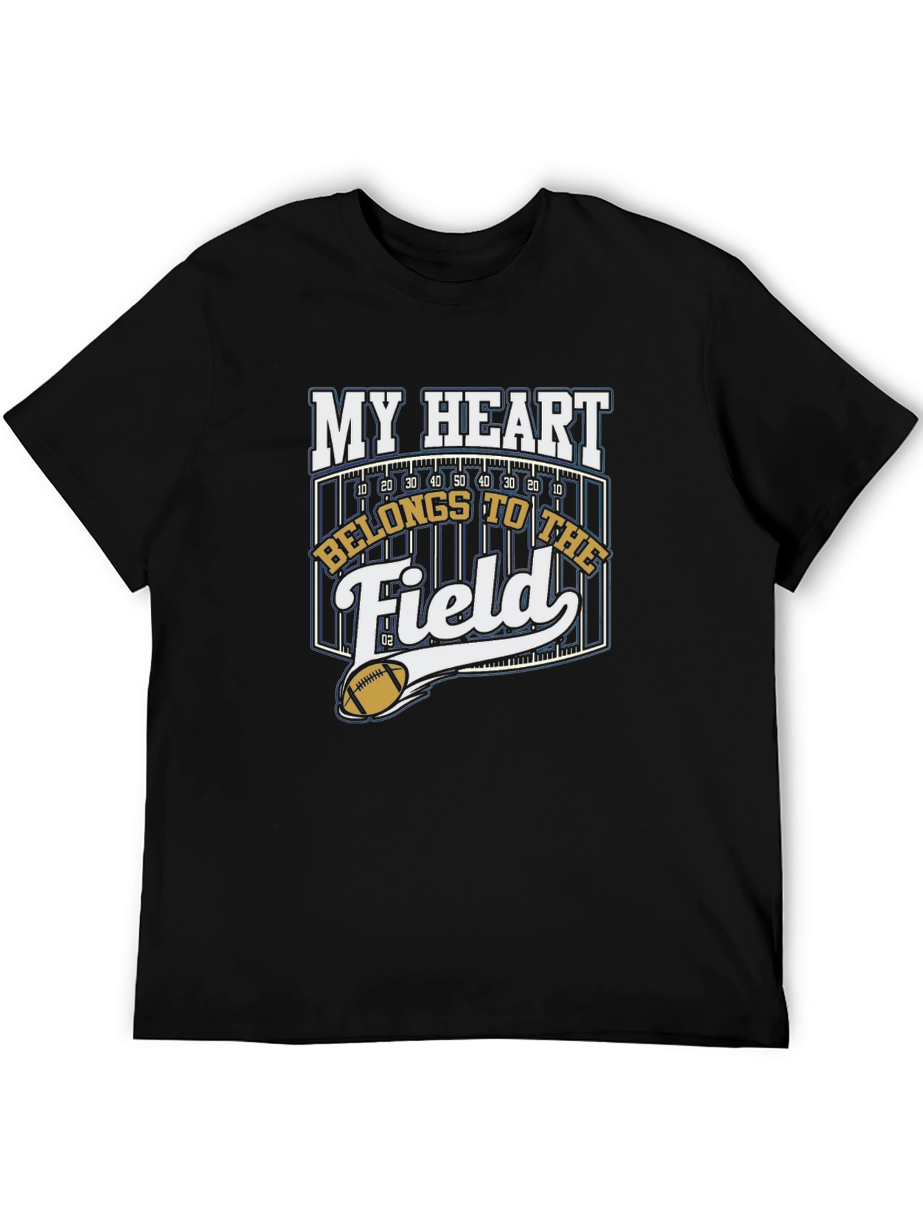 My Heart Belongs To The Field Black T-Shirt