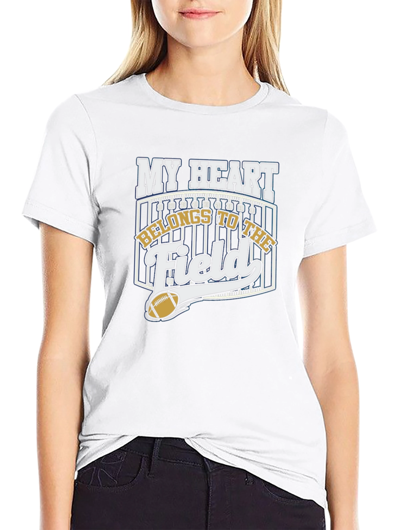 My Heart Belongs To The Field Black T-Shirt