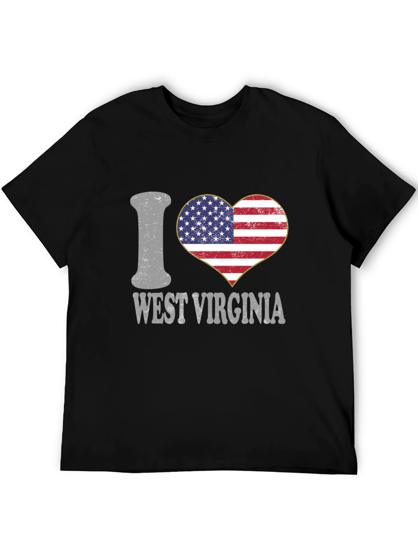 I Love West Virginia Patriotic Heart T-Shirt
