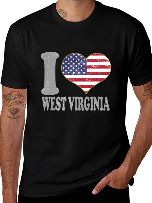 I Love West Virginia Patriotic Heart T-Shirt
