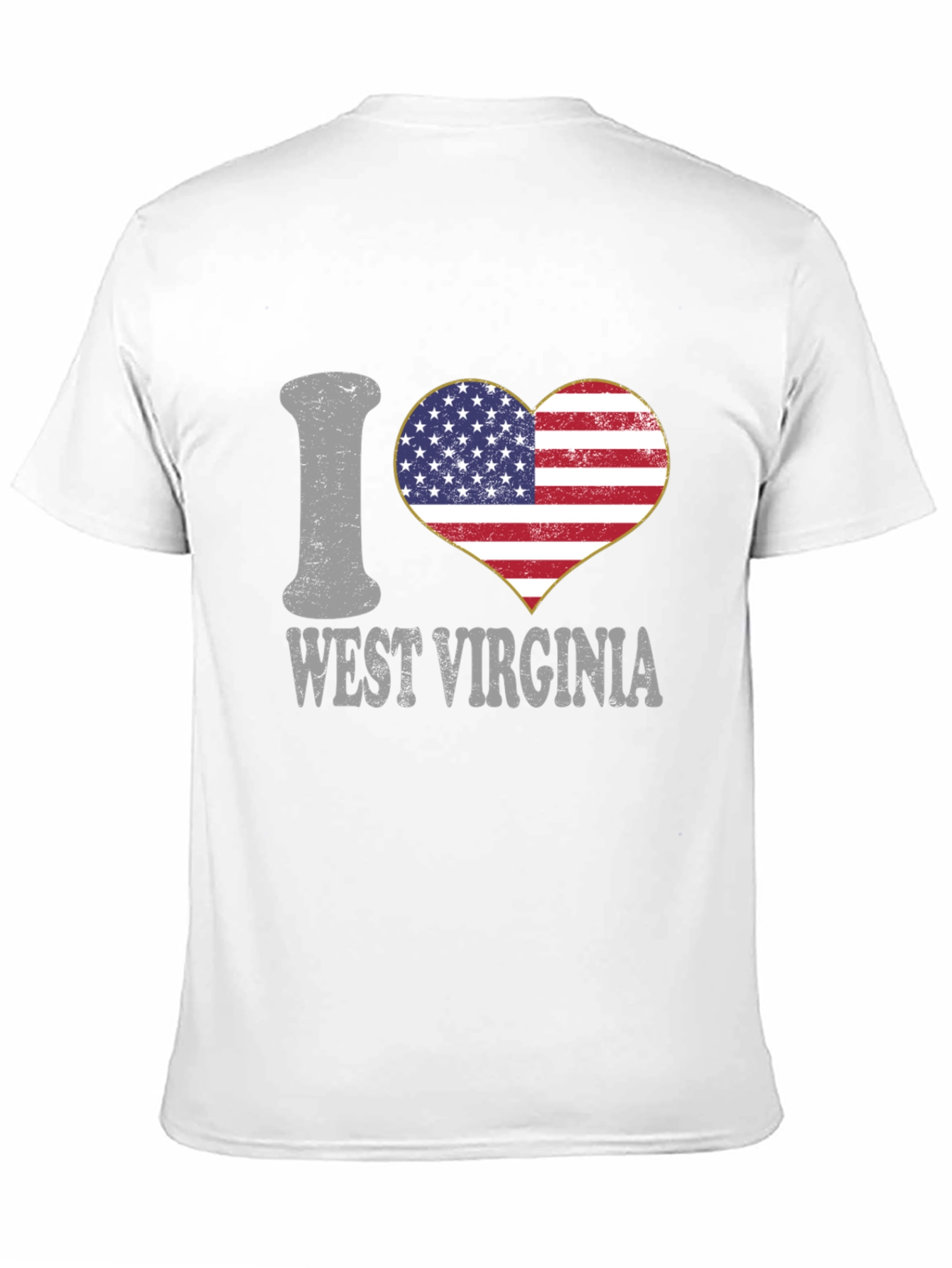I Love West Virginia Patriotic Heart T-Shirt