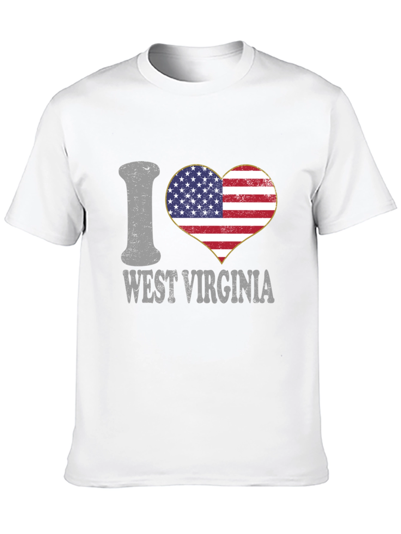 I Love West Virginia Patriotic Heart T-Shirt