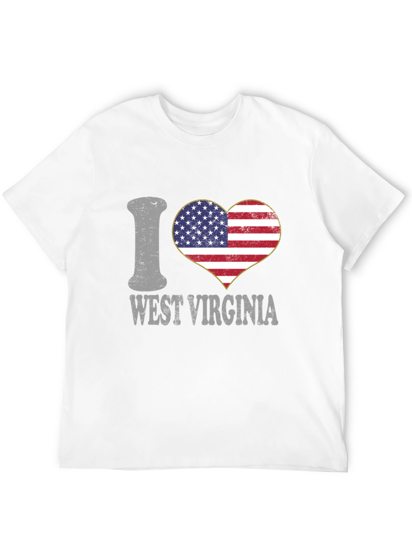 I Love West Virginia Patriotic Heart T-Shirt