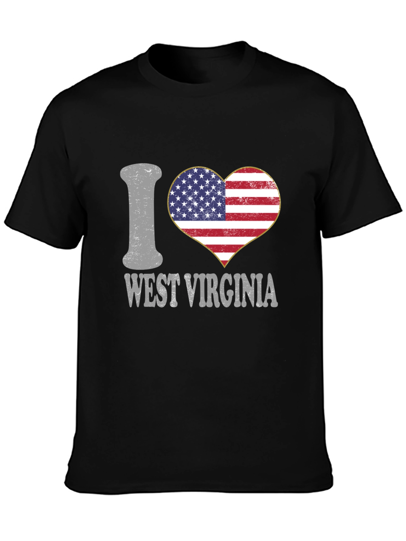 I Love West Virginia Patriotic Heart T-Shirt
