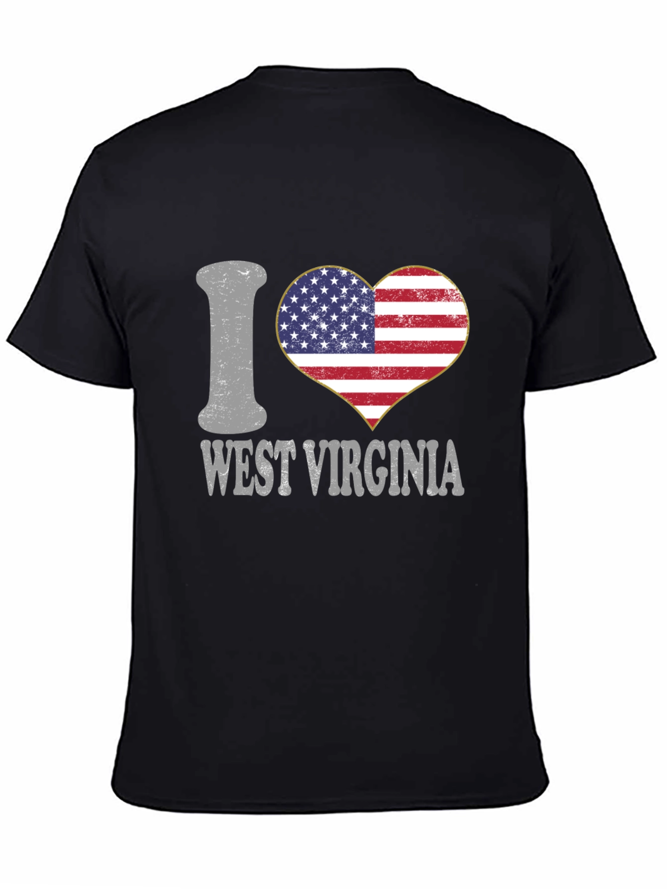 I Love West Virginia Patriotic Heart T-Shirt