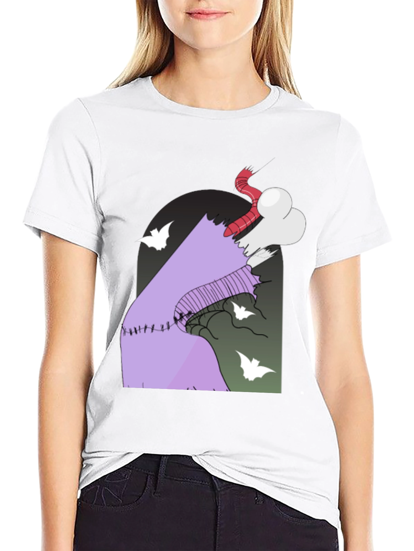 Spooky Cartoon Graphic Tee - Halloween Style
