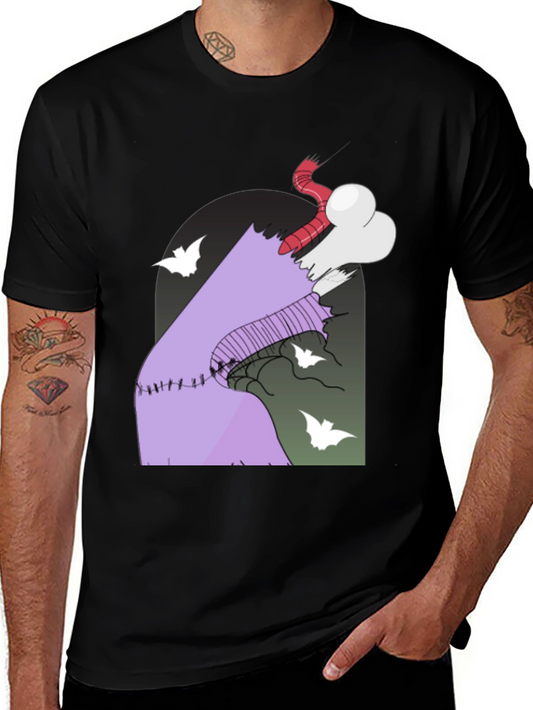 Spooky Cartoon Graphic Tee - Halloween Style