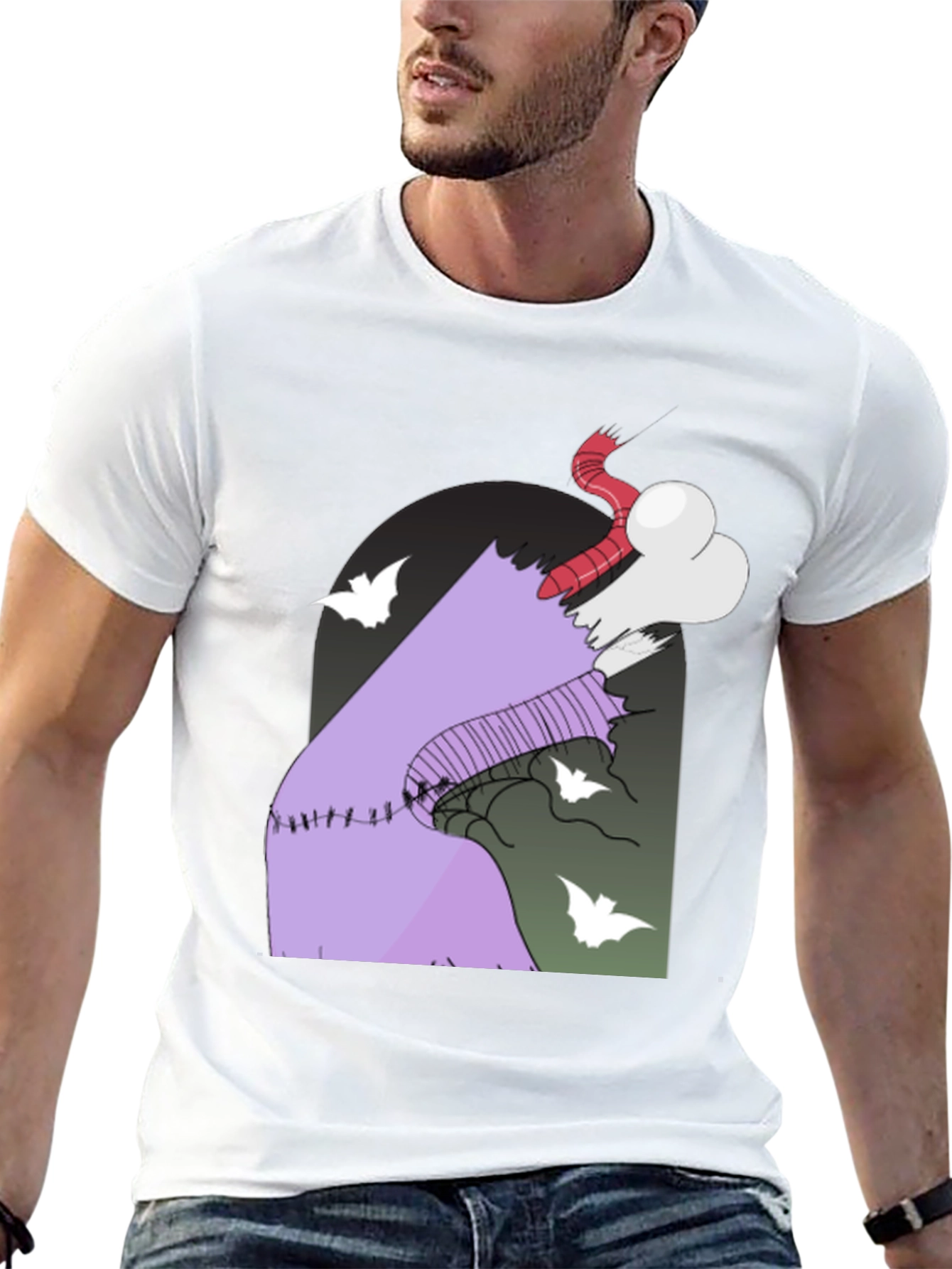 Spooky Cartoon Graphic Tee - Halloween Style