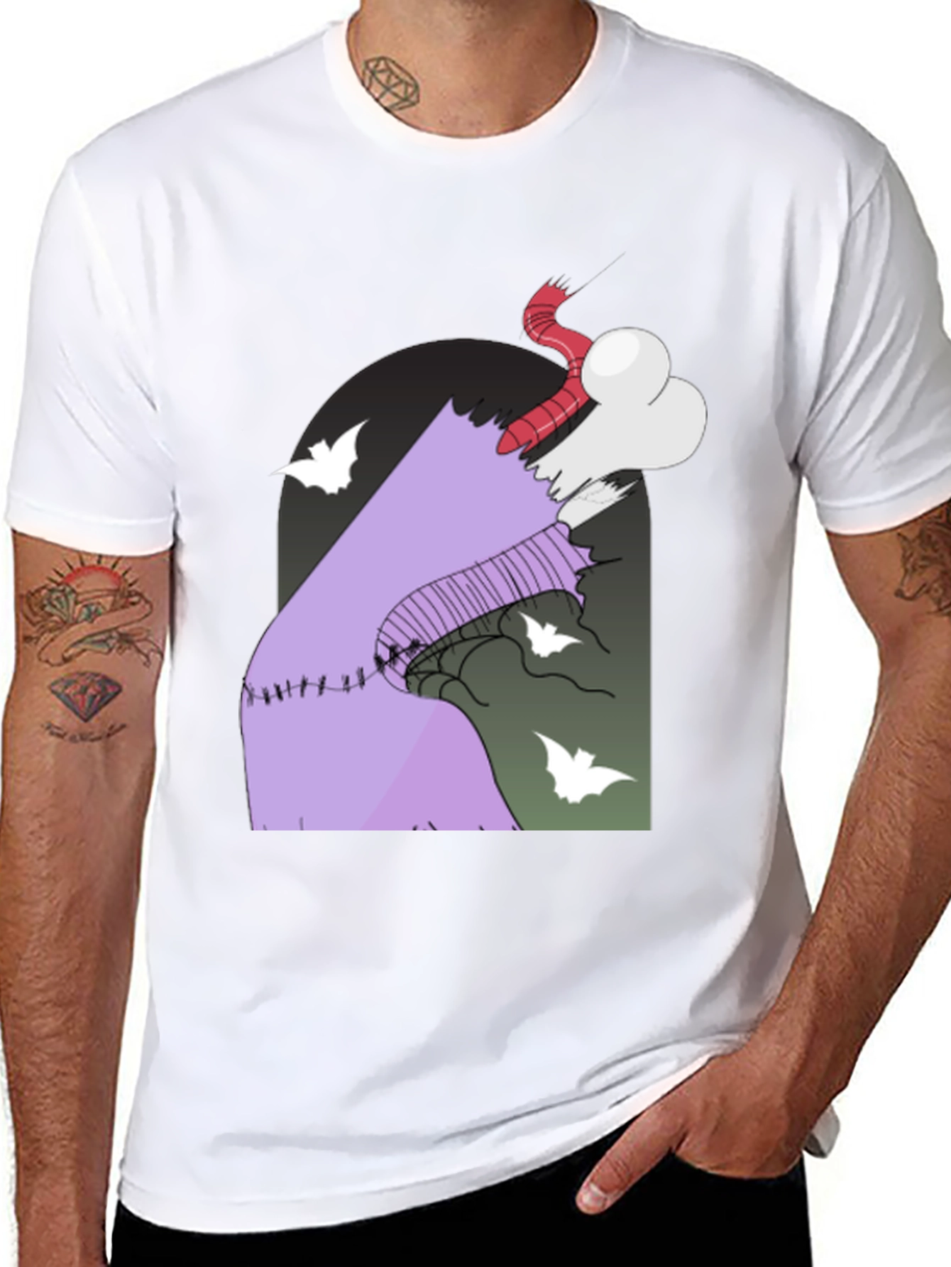 Spooky Cartoon Graphic Tee - Halloween Style