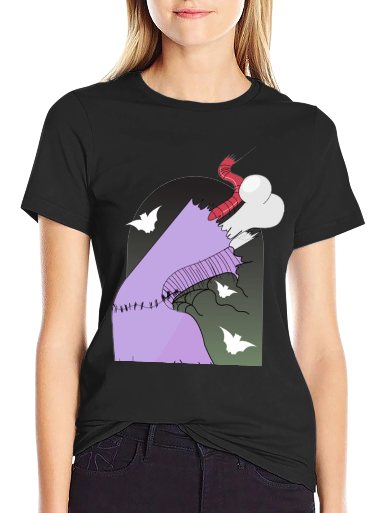 Spooky Cartoon Graphic Tee - Halloween Style