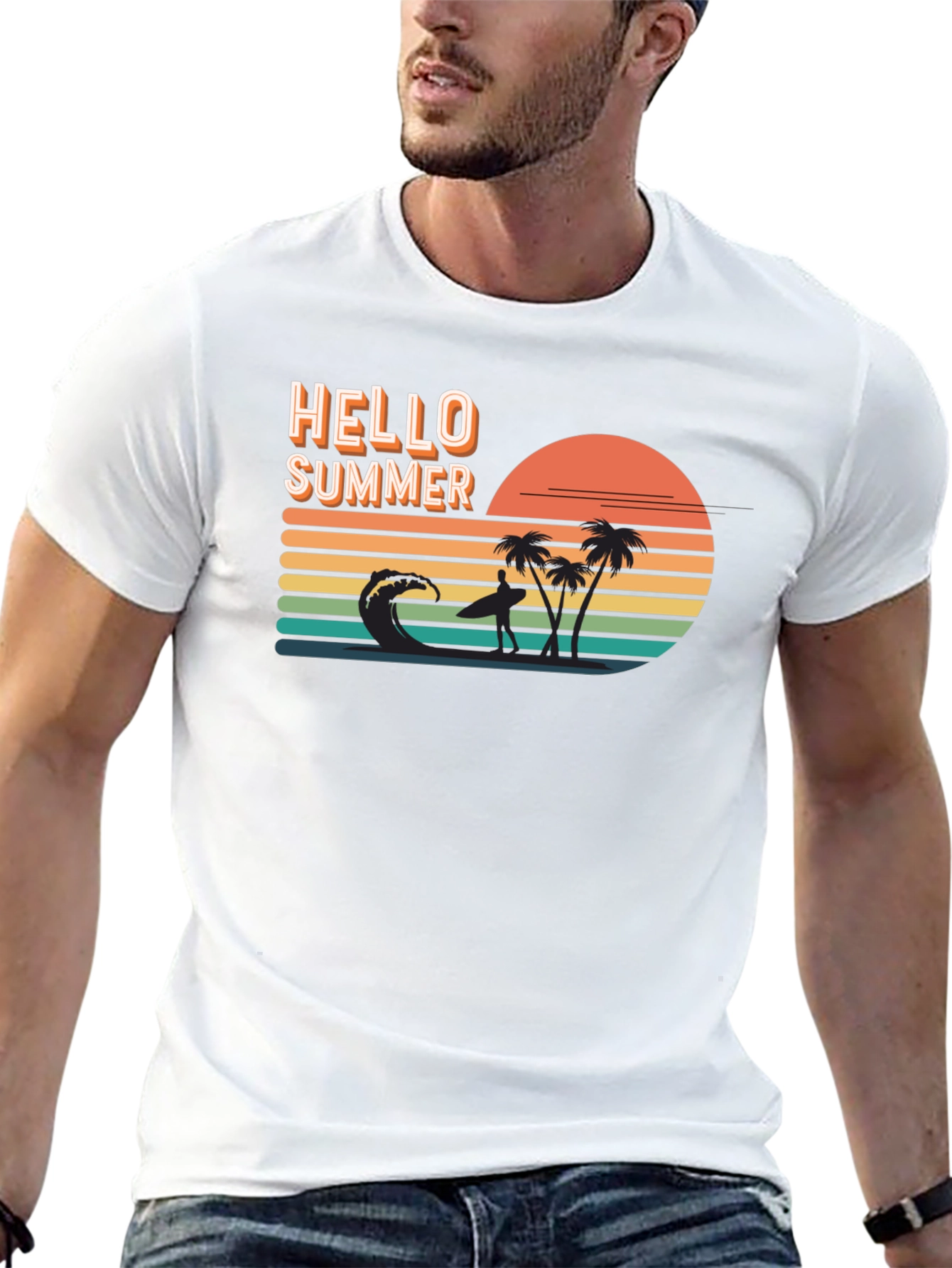 Hello Summer Graphic Tee - Beach Vibes