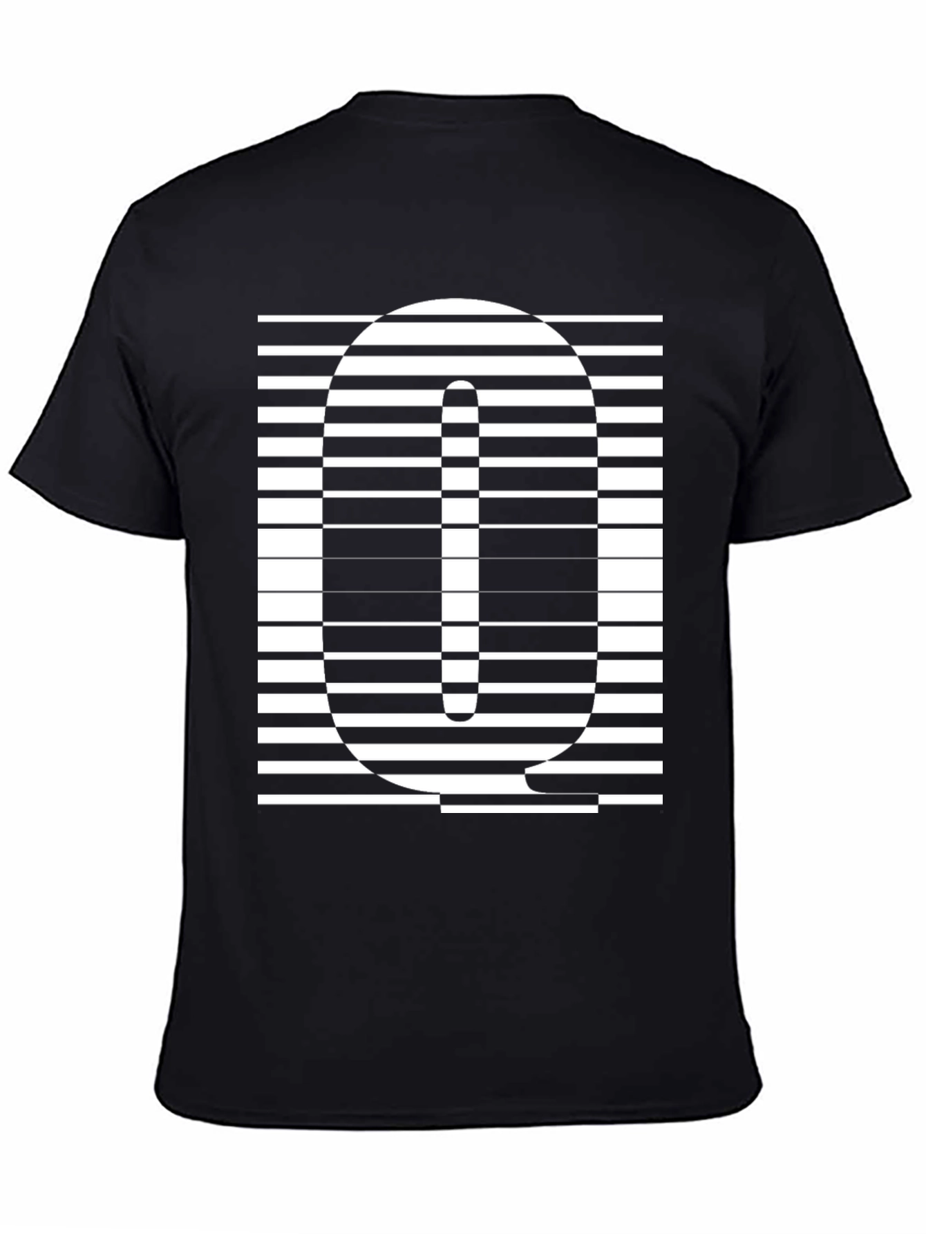Striped Q Graphic Tee - Modern Style