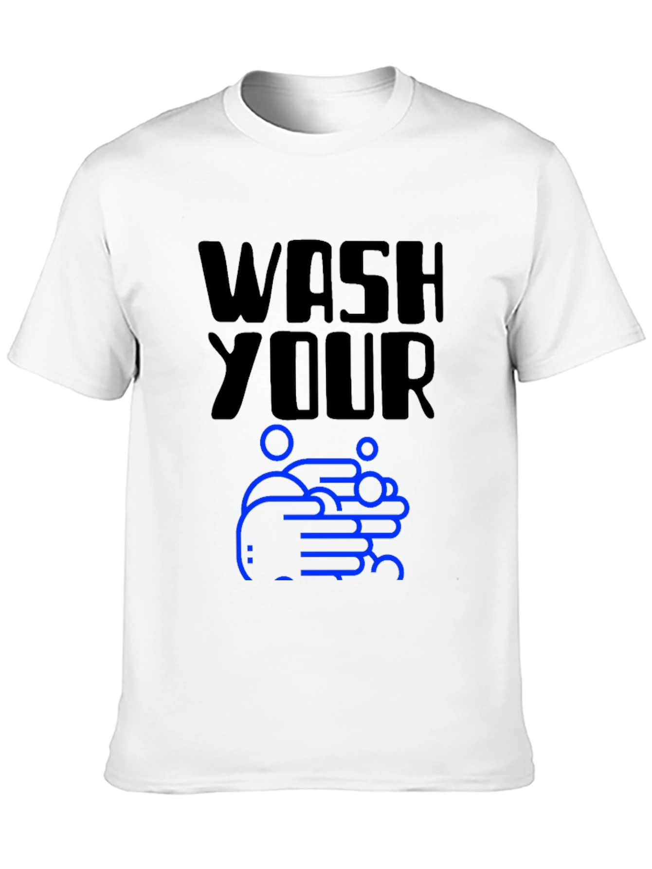 Wash Your Hands Graphic Tee - Black Cotton T-Shirt
