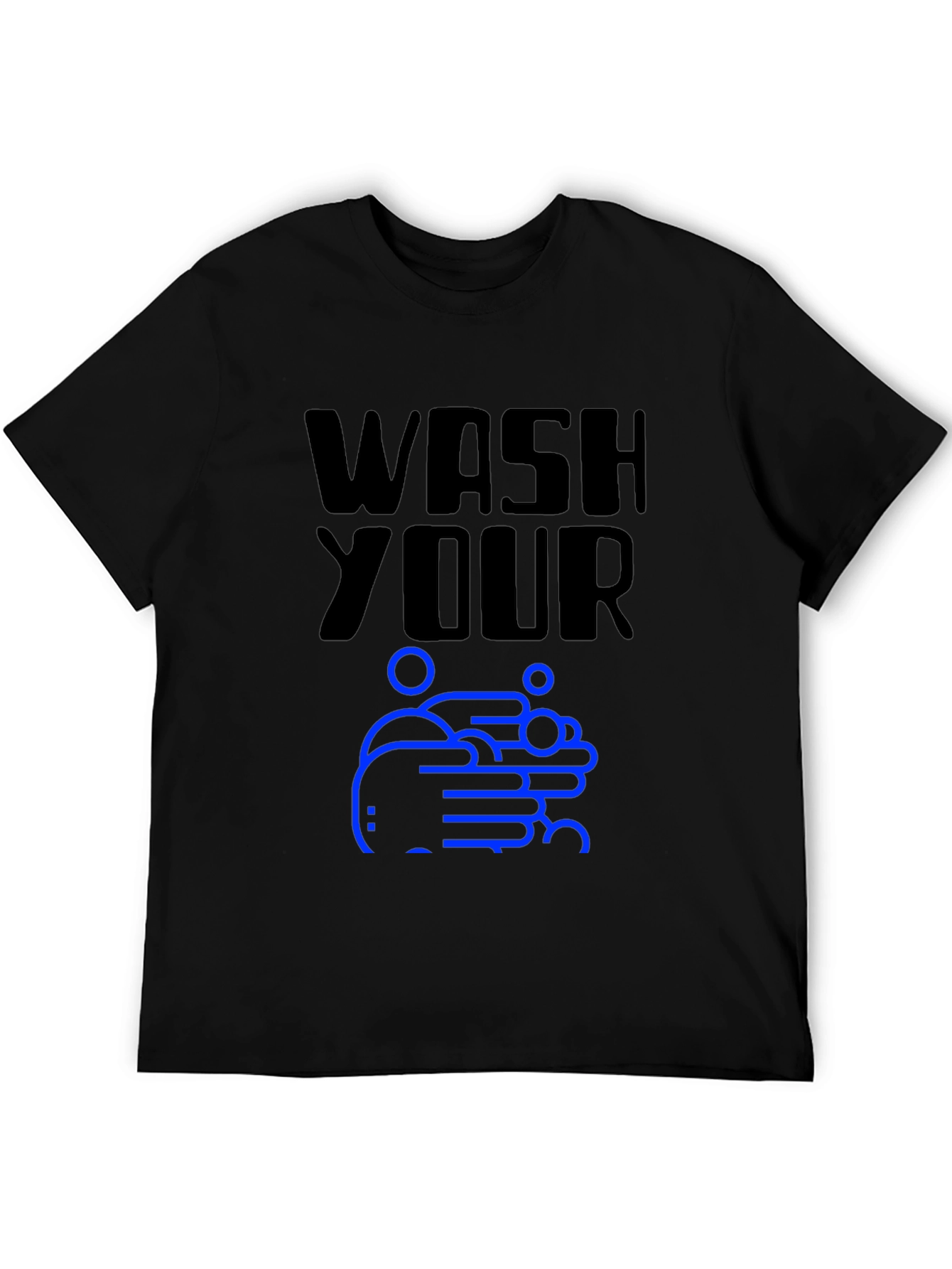 Wash Your Hands Graphic Tee - Black Cotton T-Shirt