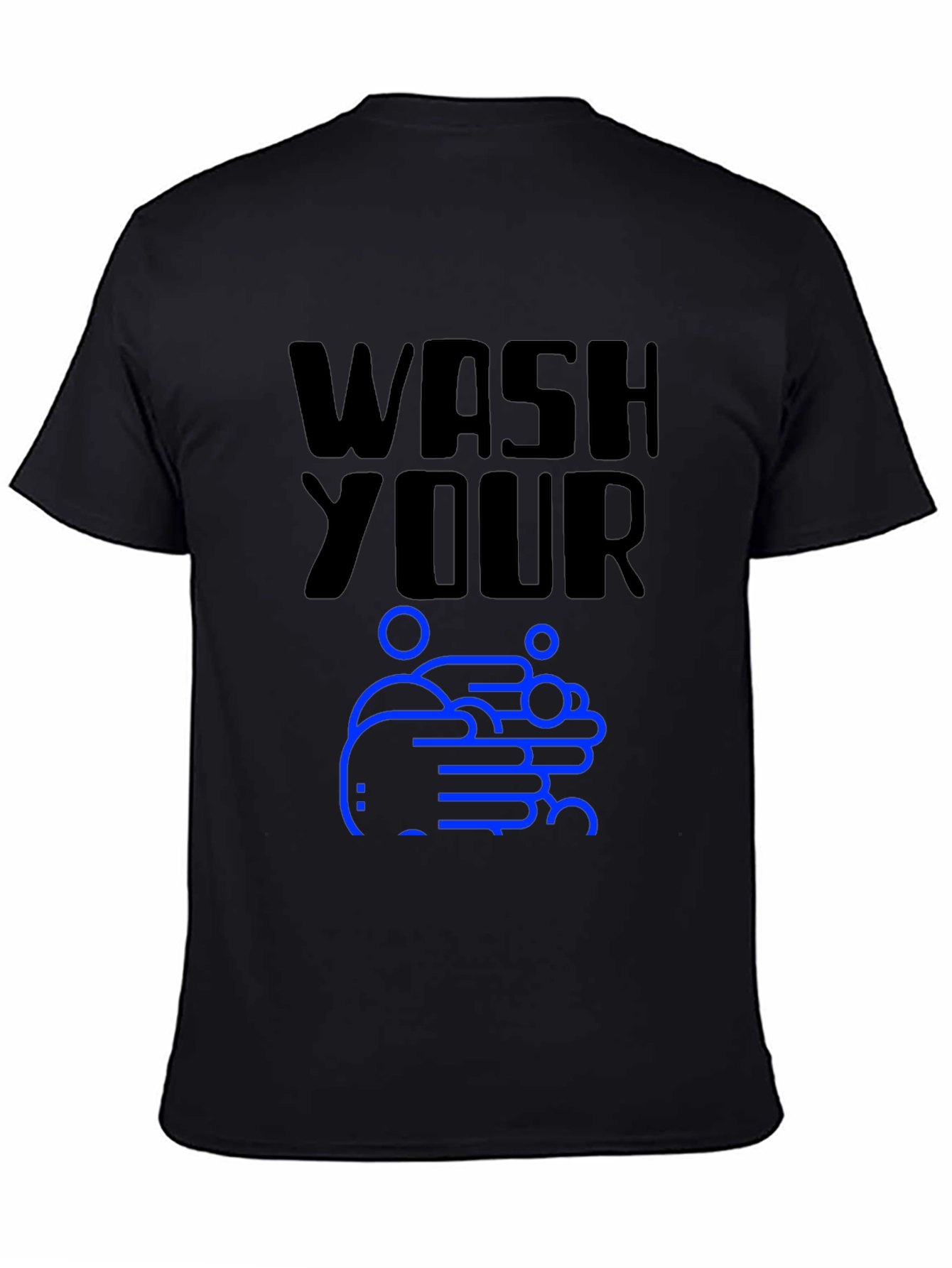 Wash Your Hands Graphic Tee - Black Cotton T-Shirt