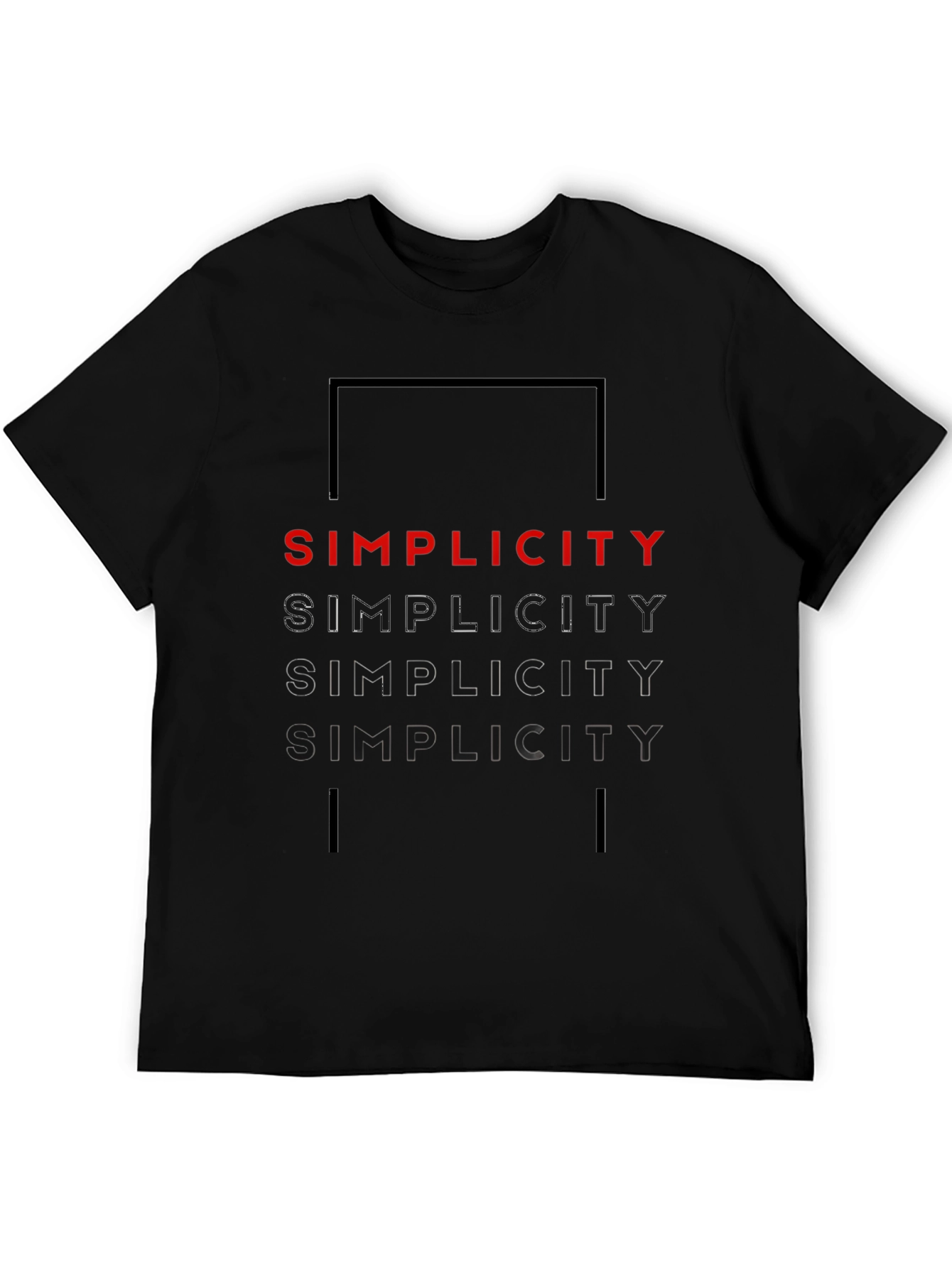 Mens Simplicity Graphic Print Black T-Shirt