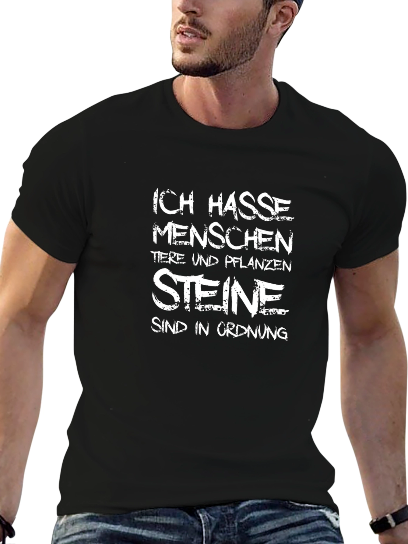 Ich Hasse Menschen T-Shirt Funny Sarcastic Tee