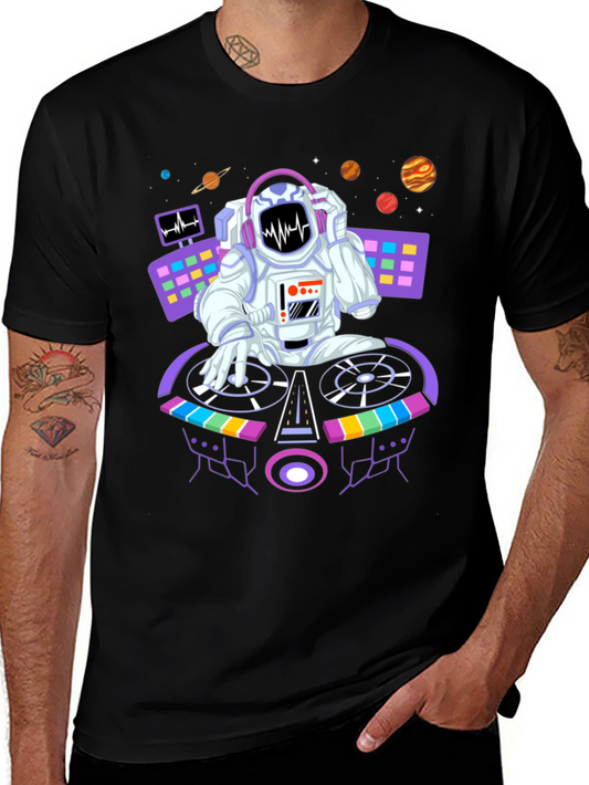 DJ Astronaut Graphic Tee - Space Beats Shirt