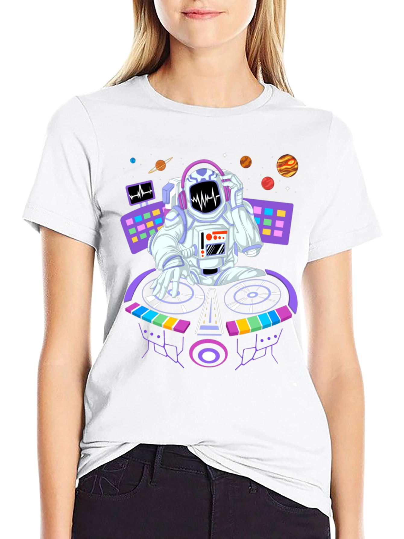 DJ Astronaut Graphic Tee - Space Beats Shirt