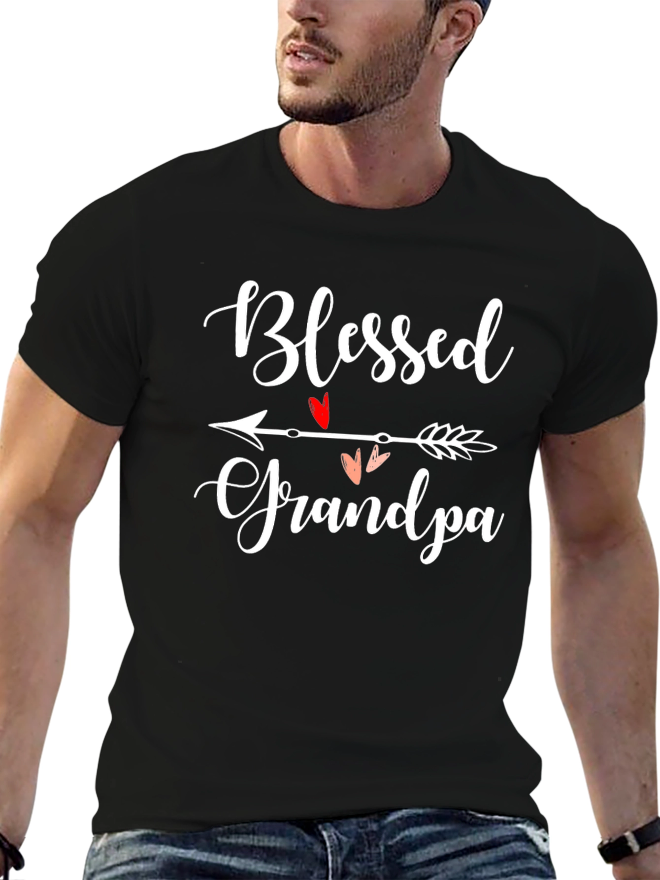 Blessed Grandpa T-Shirt - Arrow Heart Design