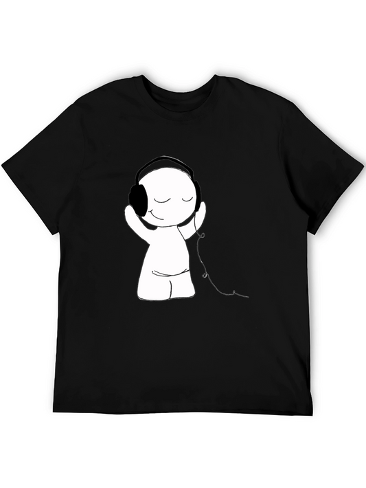 Cool Graphic Tee - Cartoon Music Lover