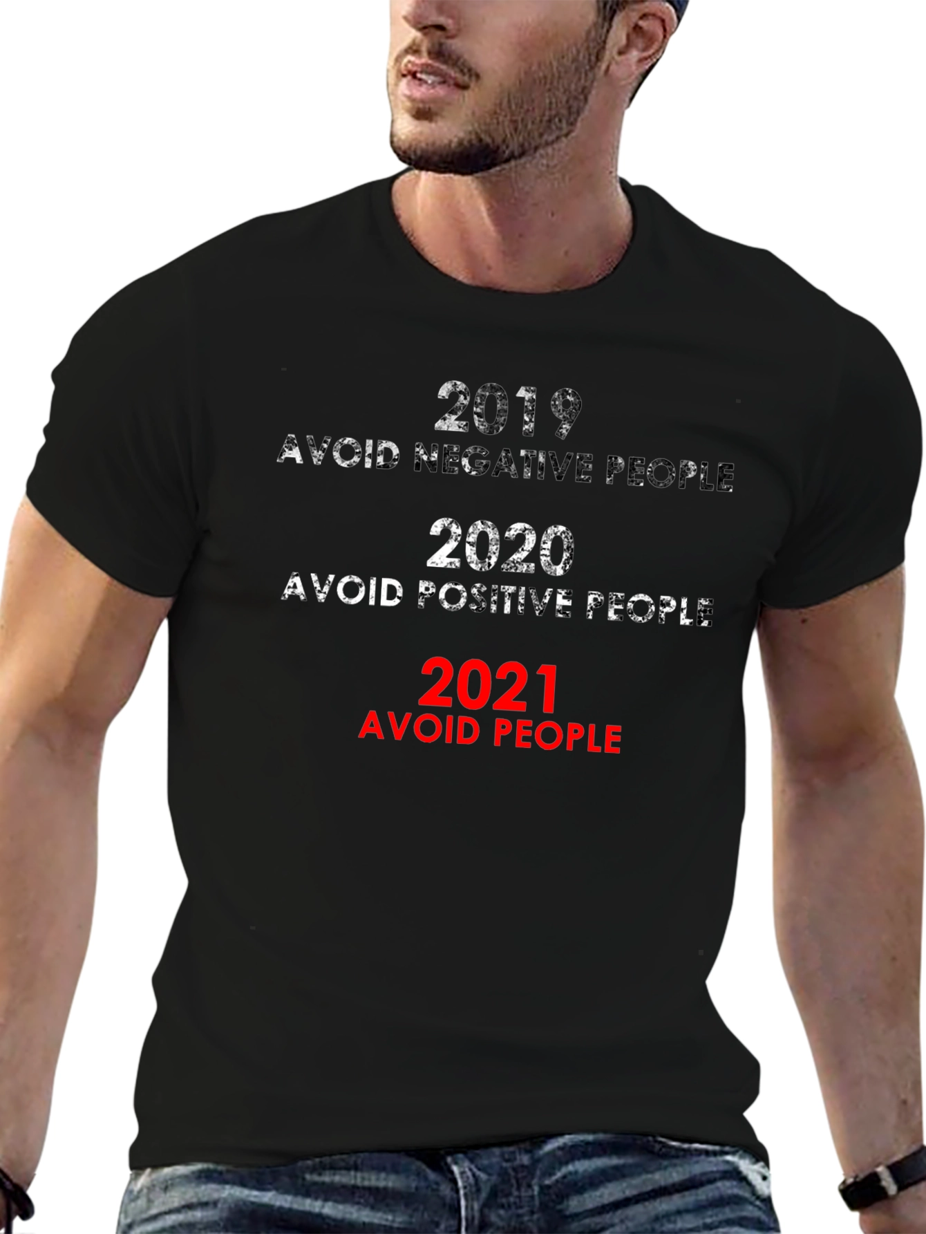 2019-2021 Avoid People Novelty Graphic T-Shirt