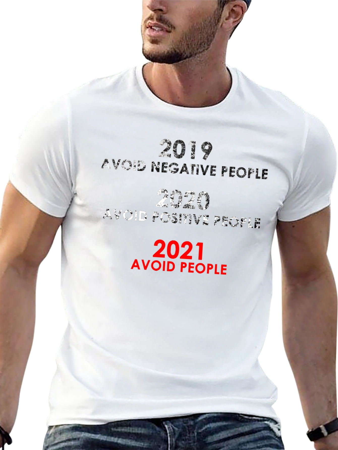 2019-2021 Avoid People Novelty Graphic T-Shirt