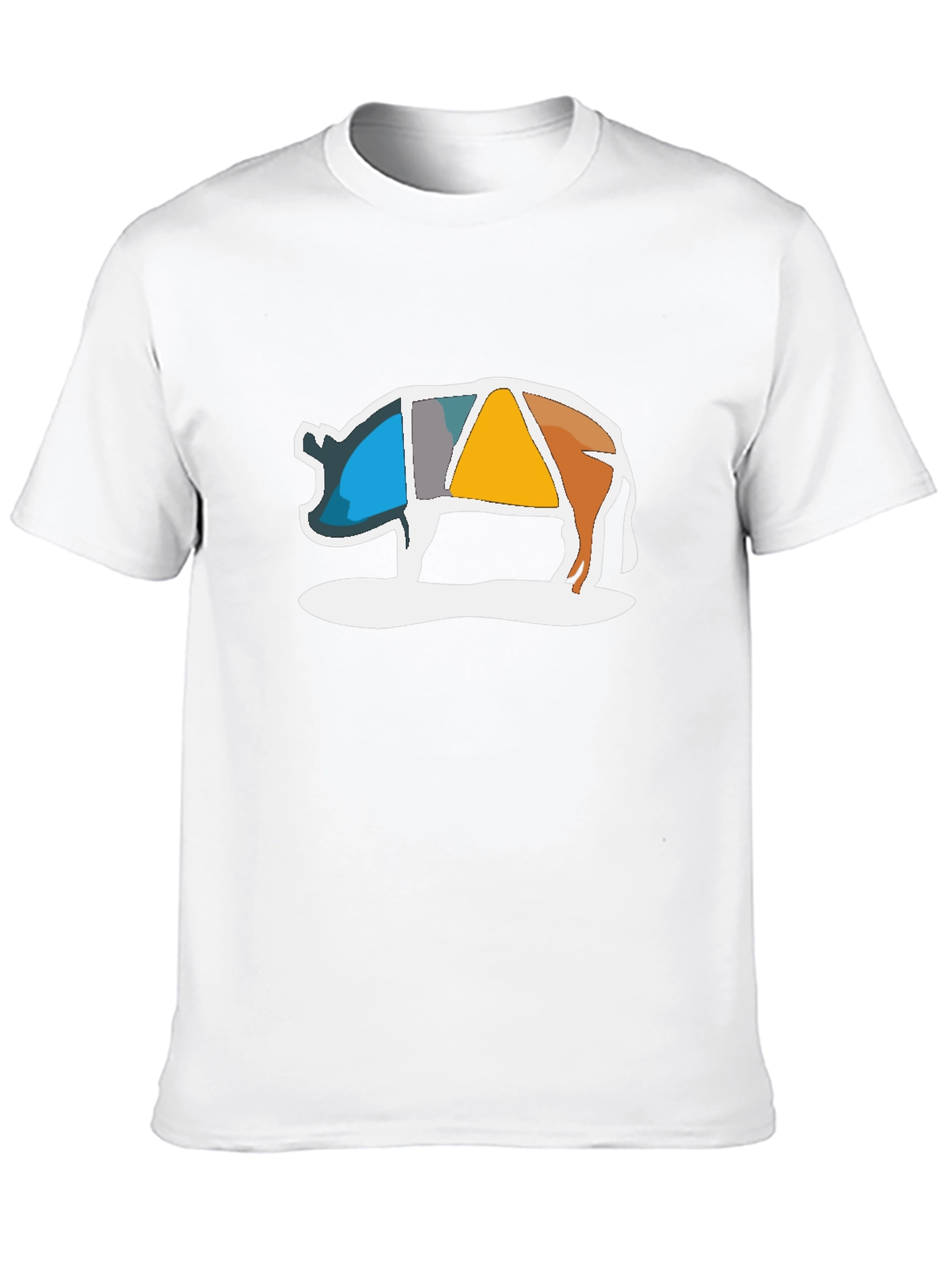 Abstract Pig Graphic Tee - Modern Art Design