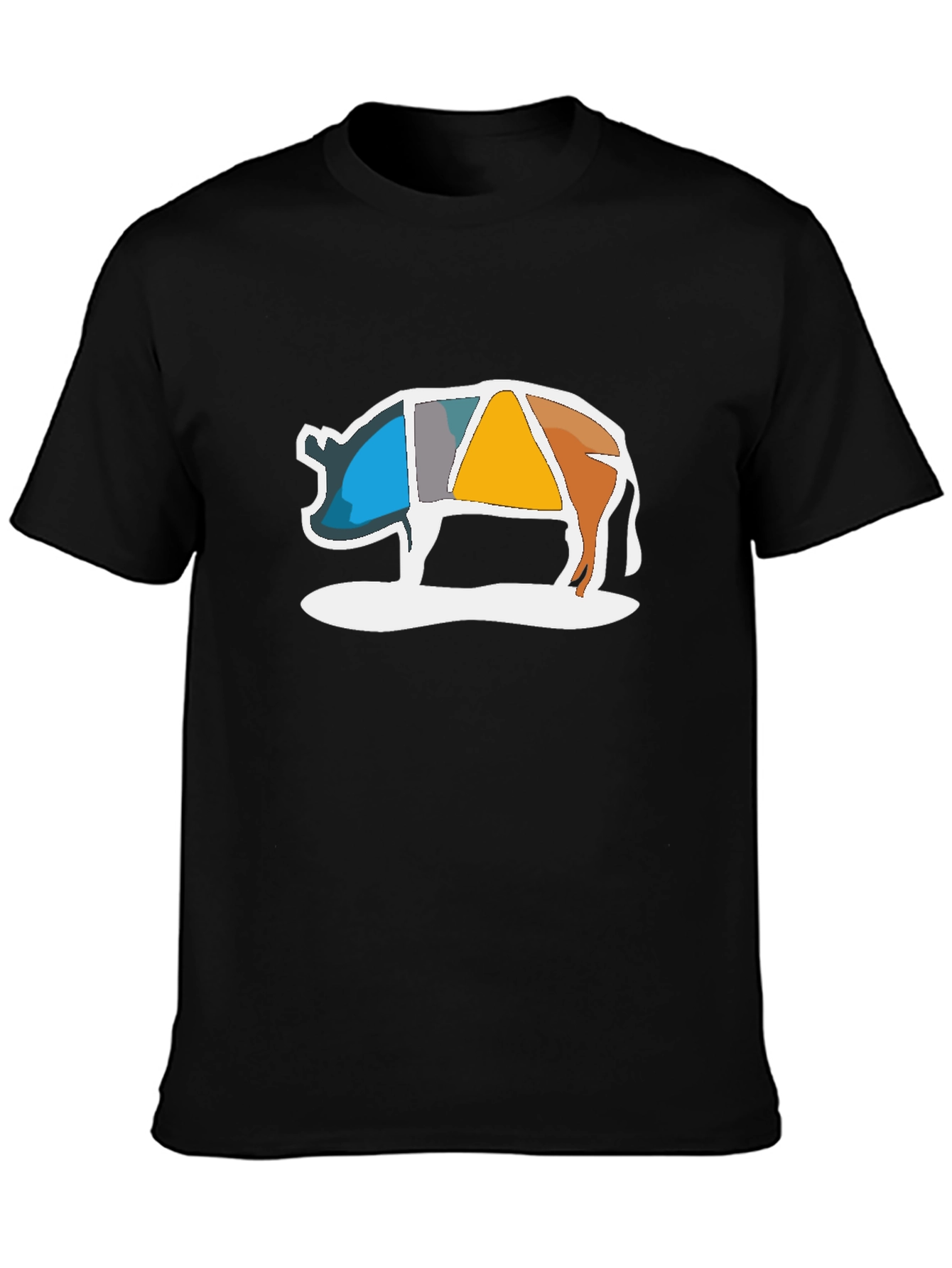 Abstract Pig Graphic Tee - Modern Art Design