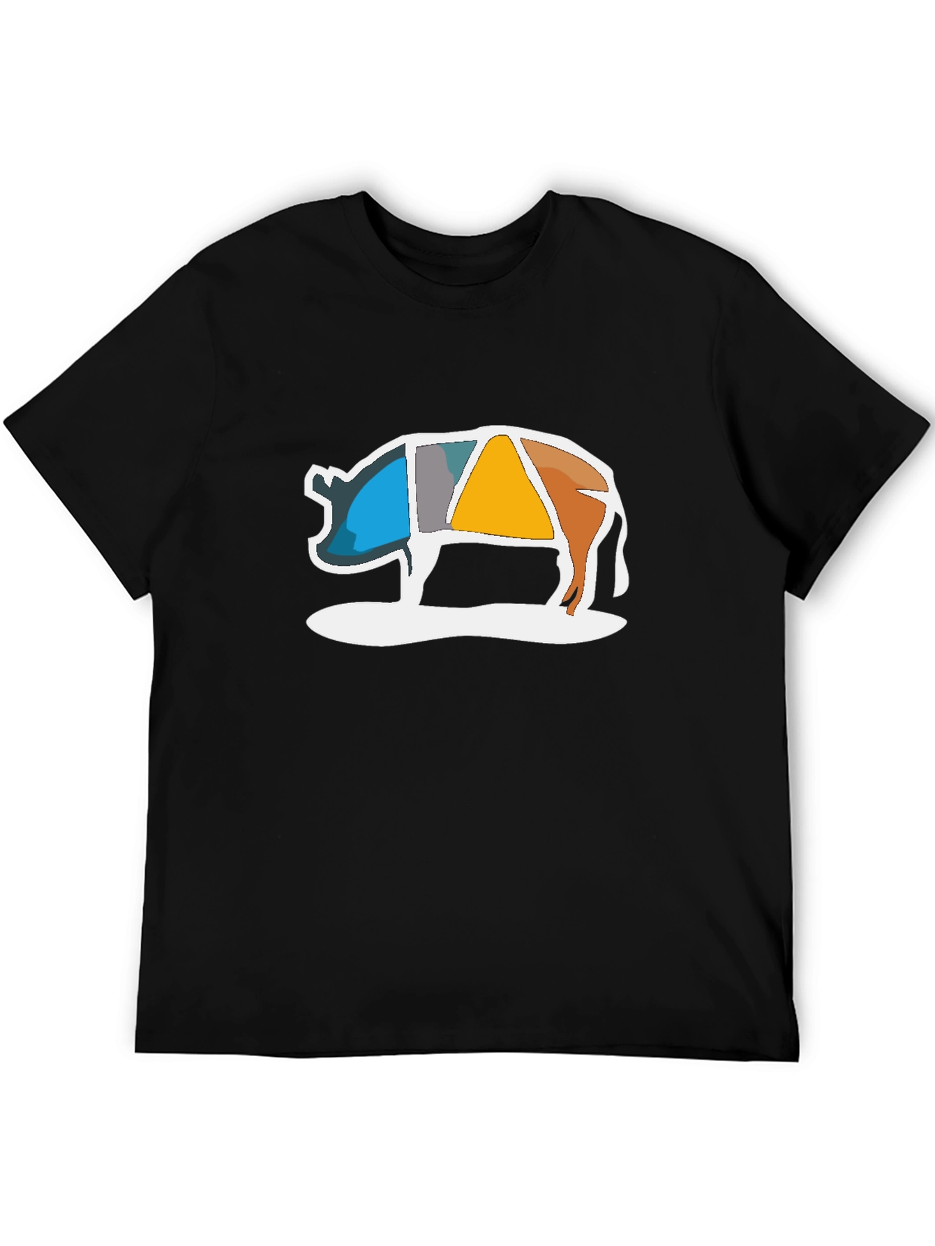 Abstract Pig Graphic Tee - Modern Art Design