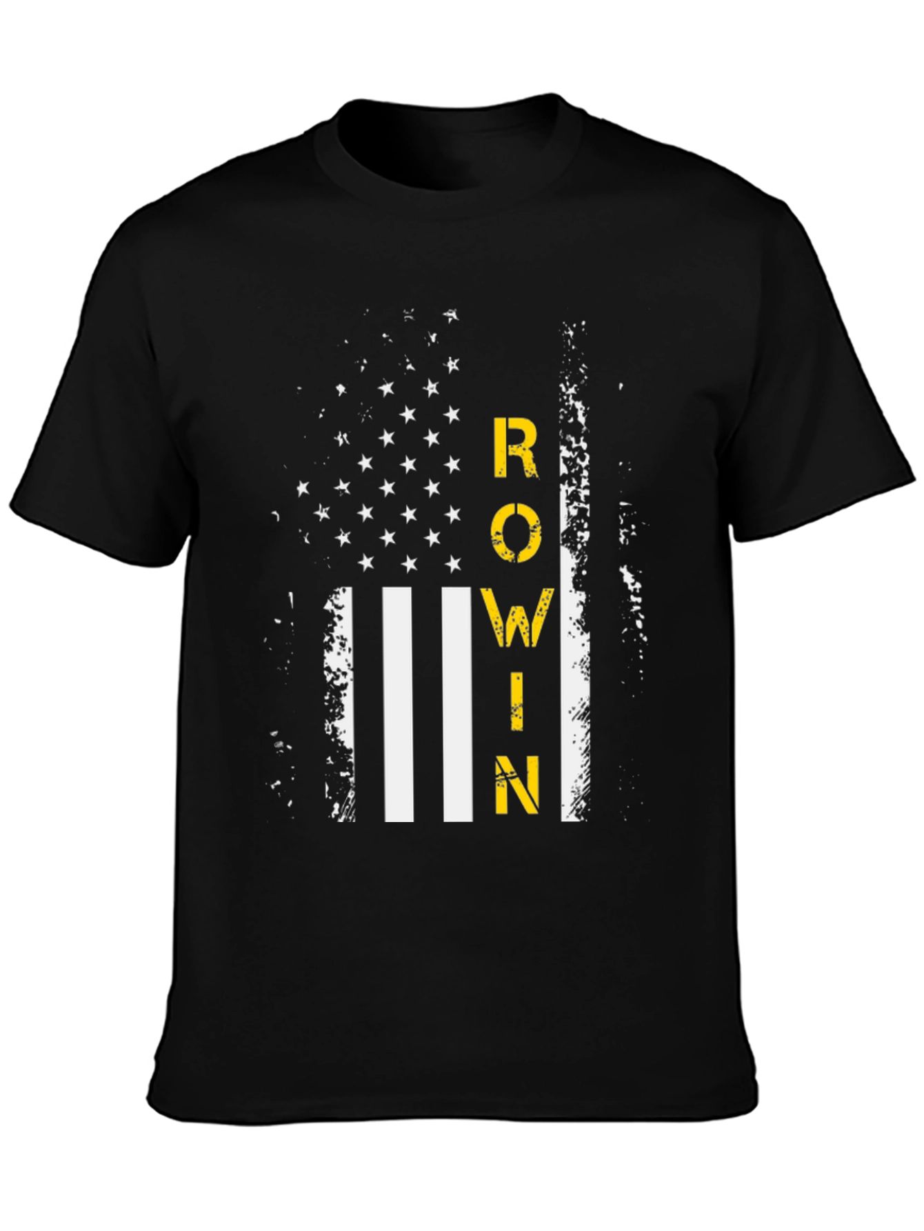 Rowin American Flag Graphic T-Shirt - Black