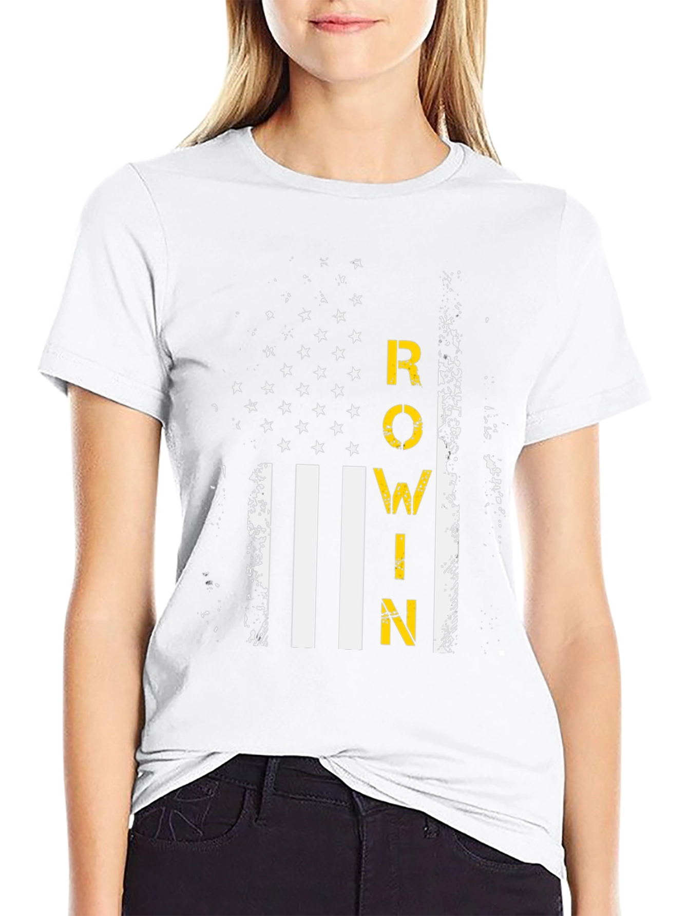 Rowin American Flag Graphic T-Shirt - Black