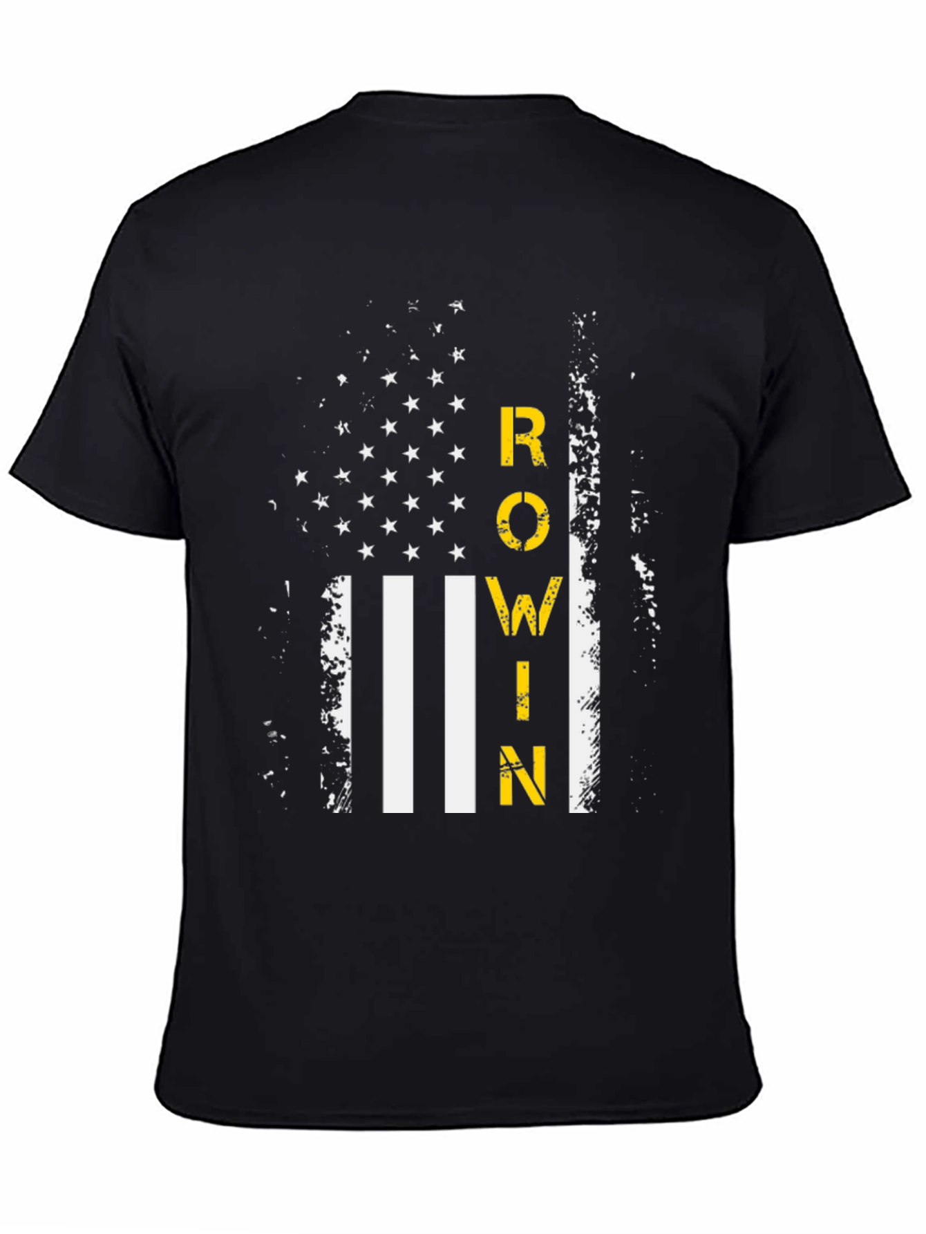 Rowin American Flag Graphic T-Shirt - Black