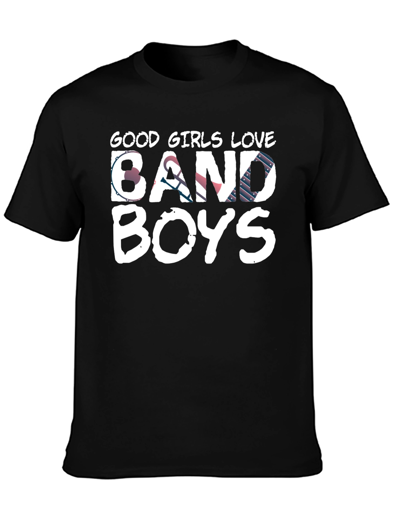 Good Girls Love Band Boys Black Graphic Tee
