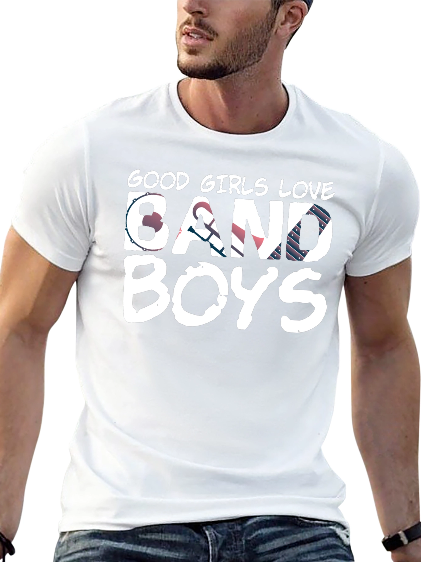 Good Girls Love Band Boys Black Graphic Tee