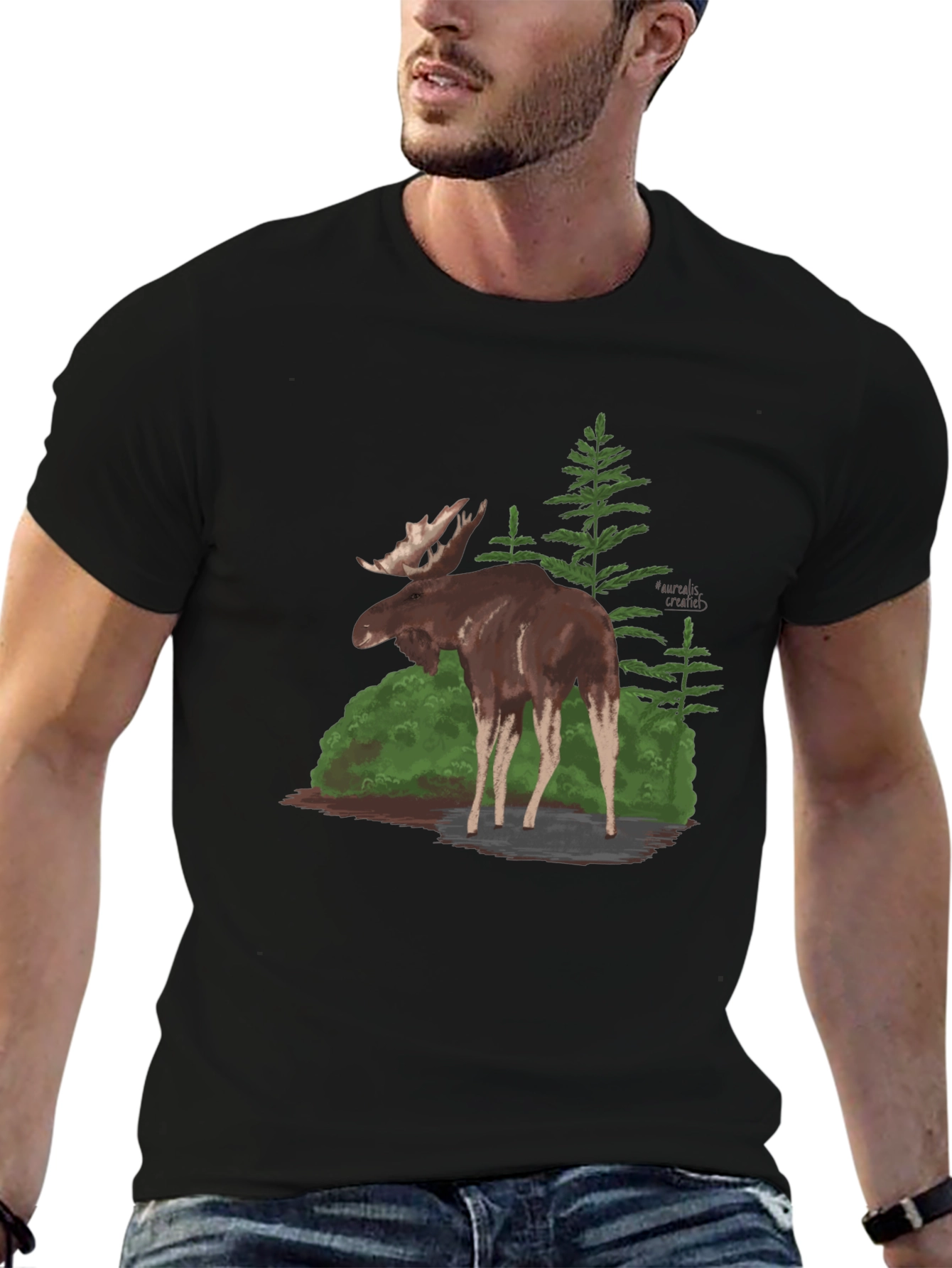 Moose Graphic T-Shirt - Nature Wildlife Tee