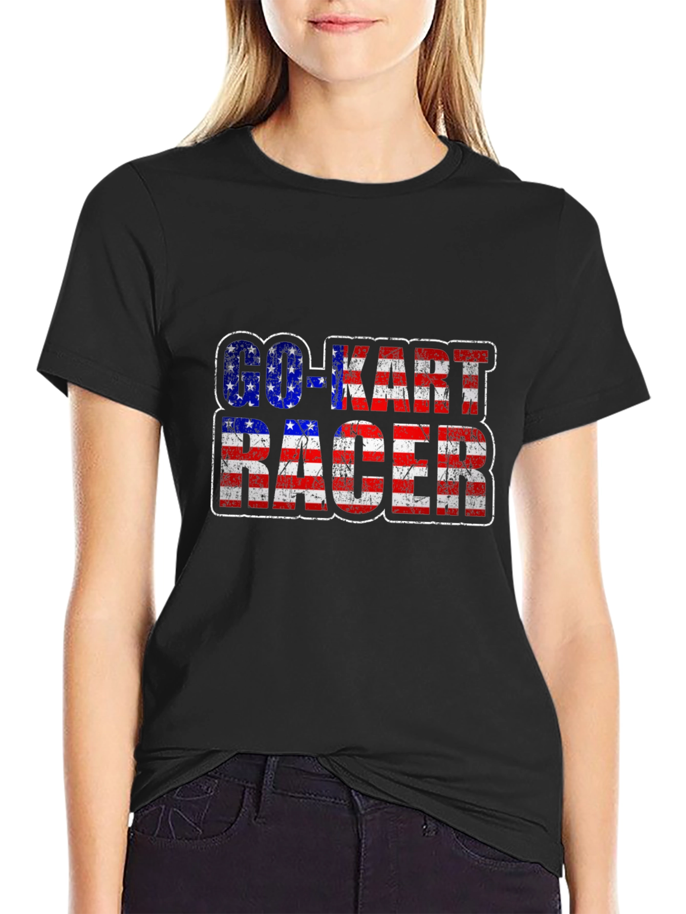 Go-Kart Racer American Flag T-Shirt