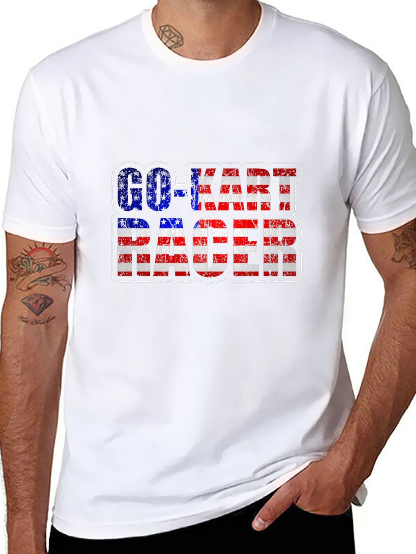 Go-Kart Racer American Flag T-Shirt