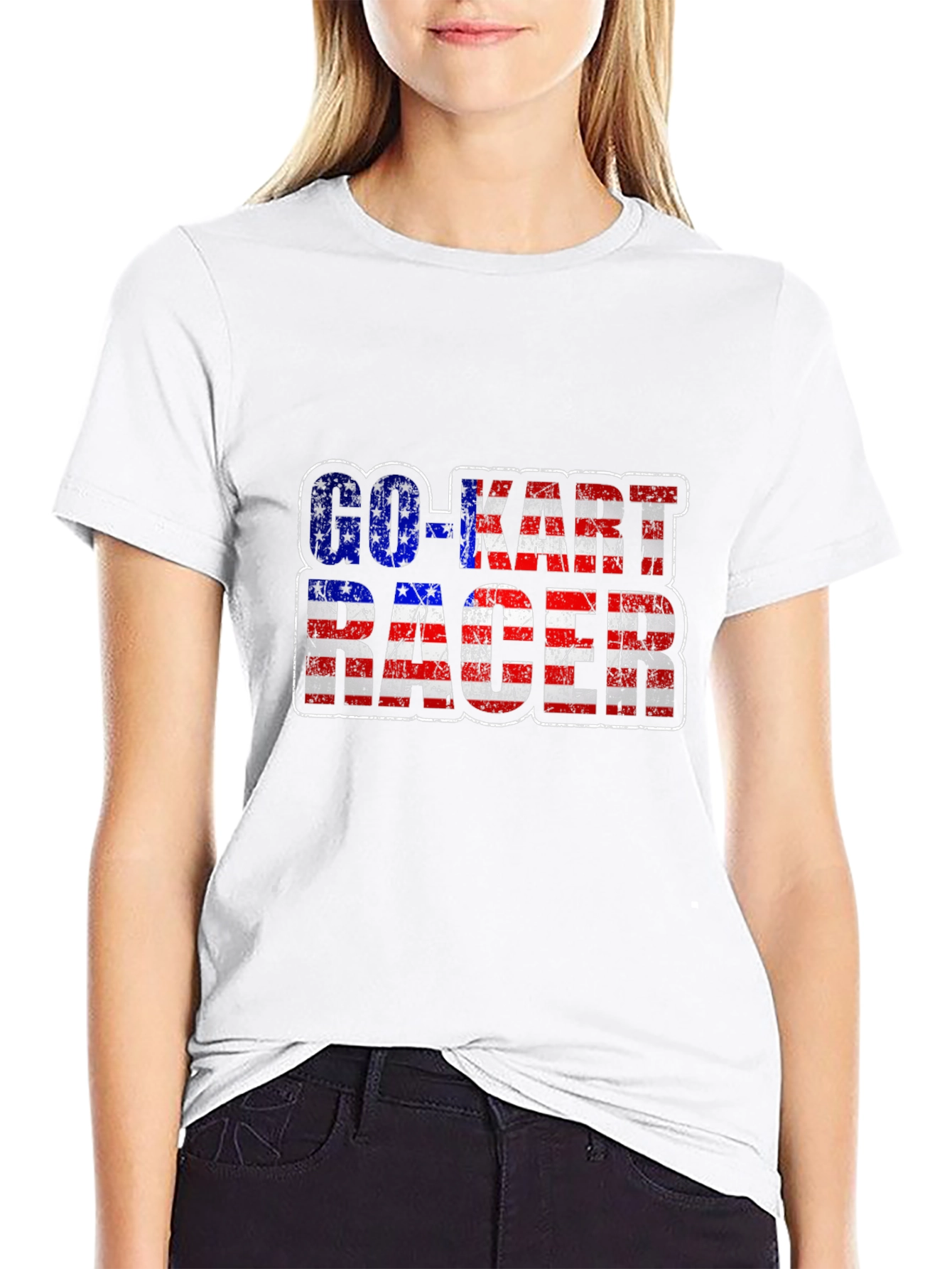 Go-Kart Racer American Flag T-Shirt