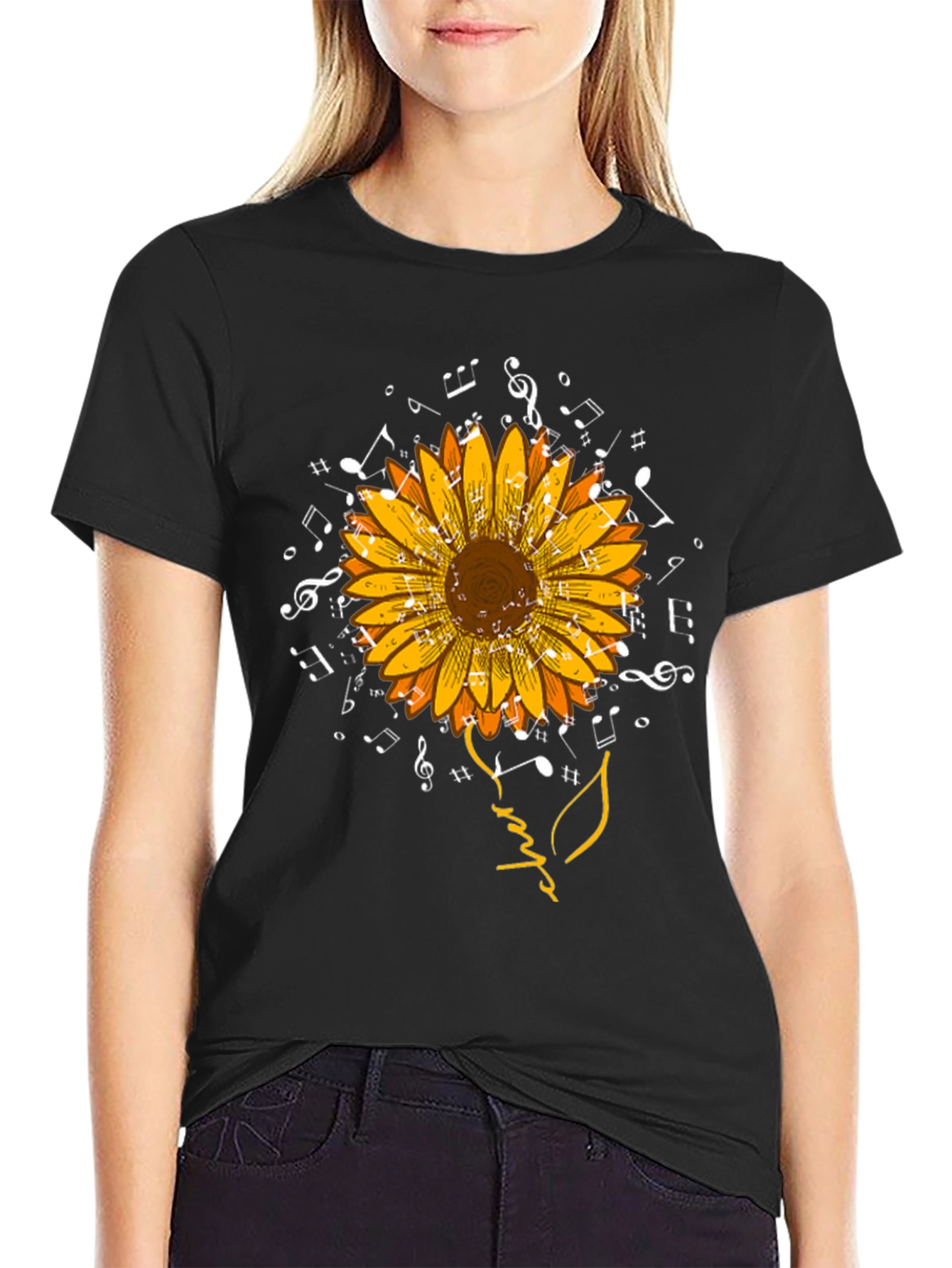 Sunflower Music T-Shirt: Wearable Art