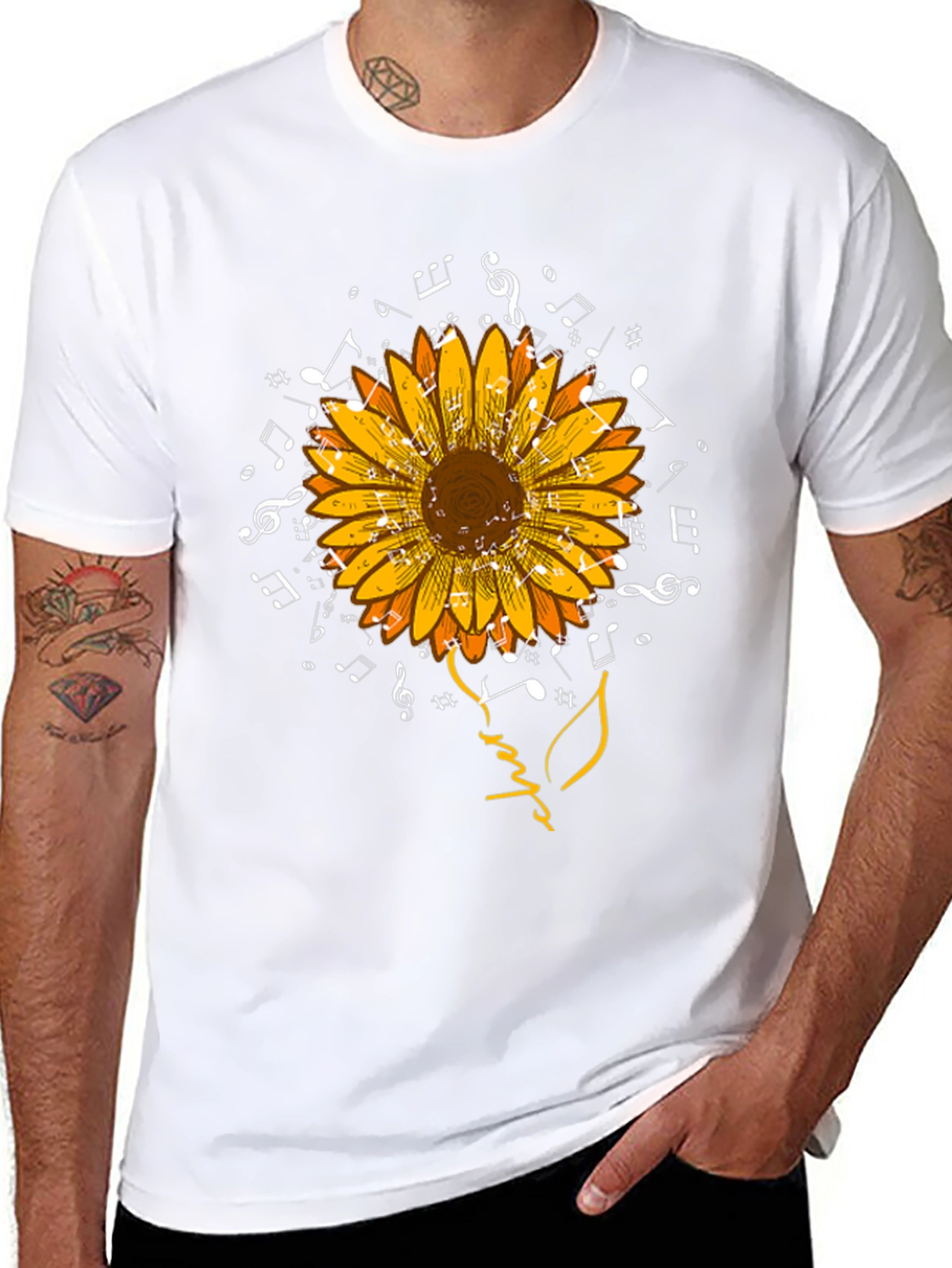 Sunflower Music T-Shirt: Wearable Art